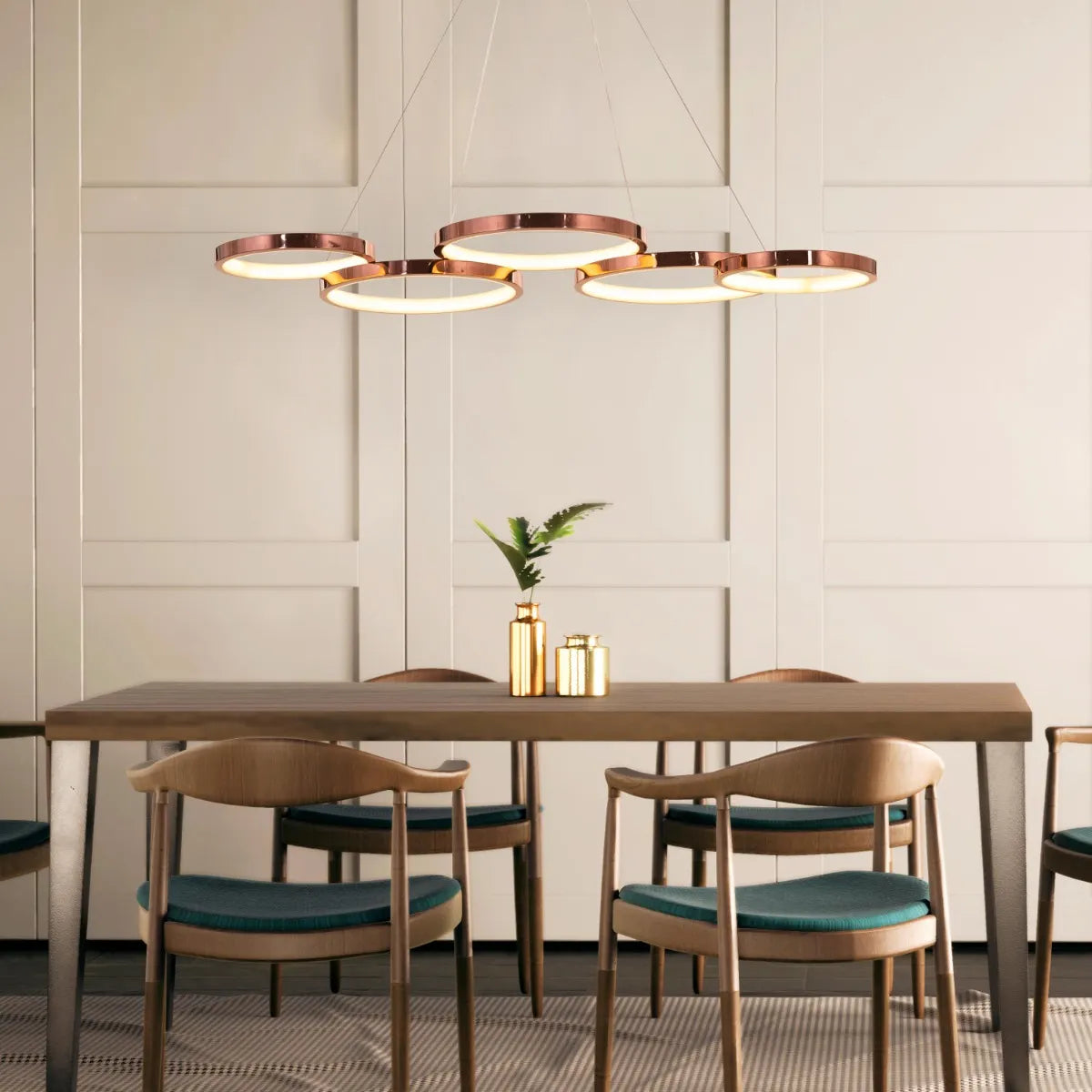 Agency Rose Chandelier in rose gold finish