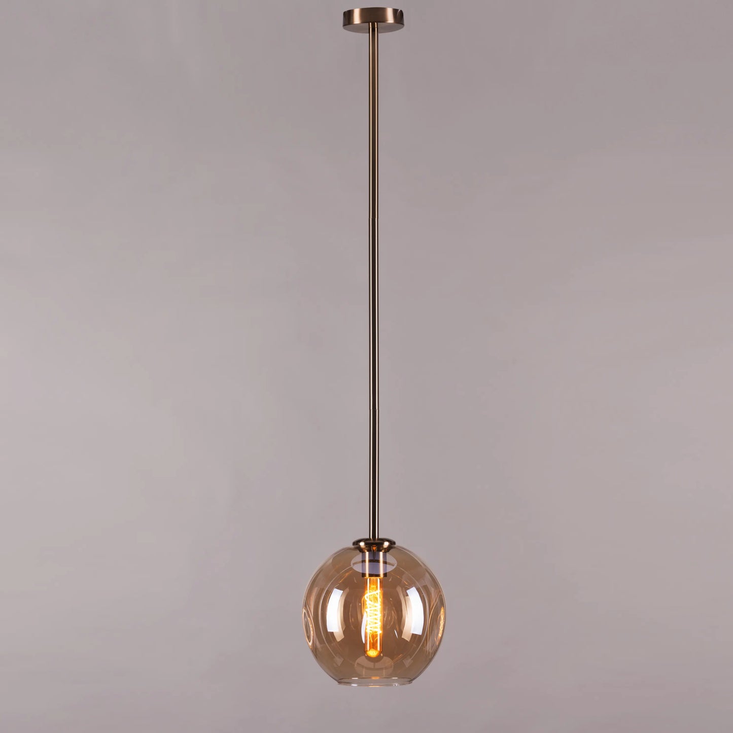 Tear Drop (Smokey Grey, Gold) Glass Pendant Light