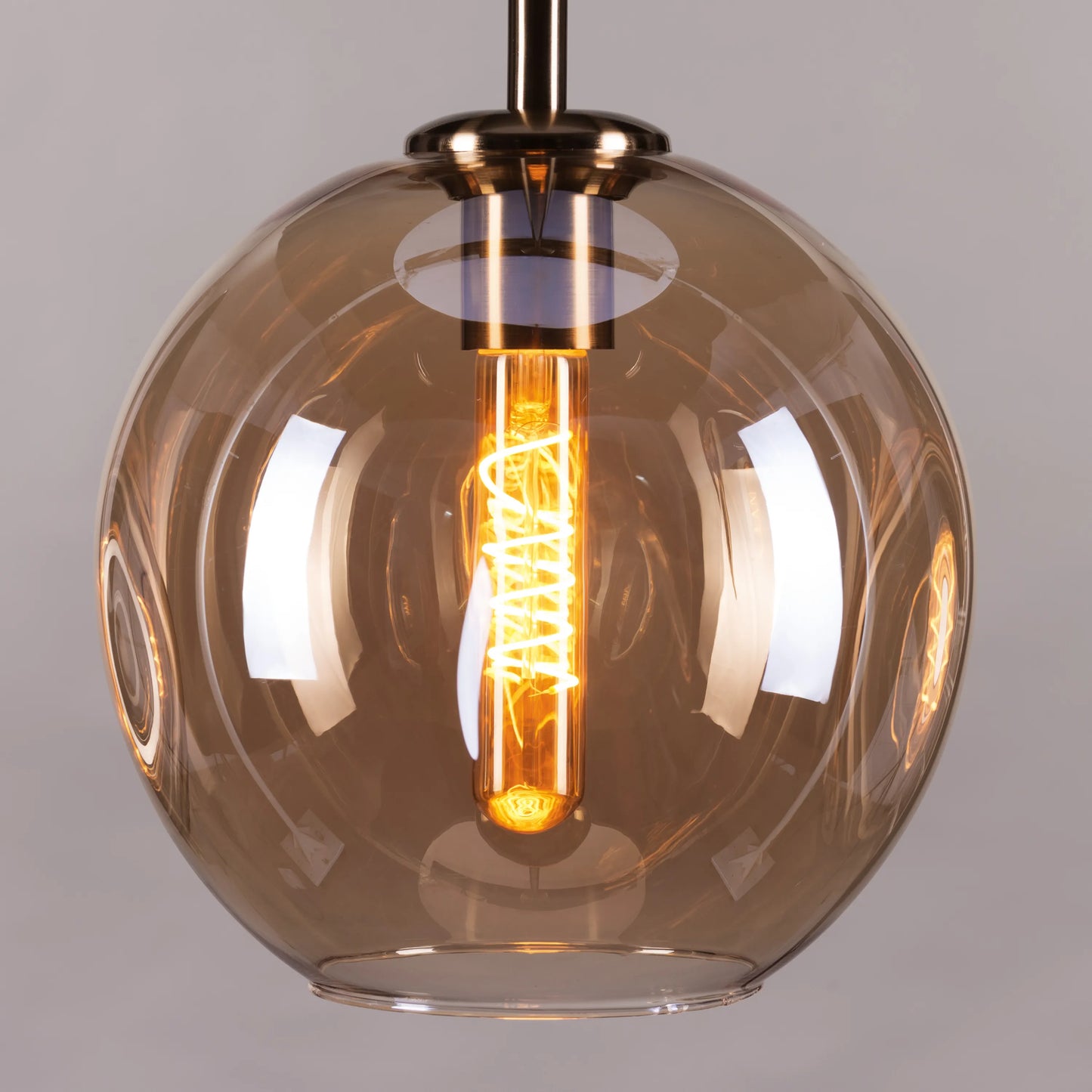 Tear Drop (Smokey Grey, Gold) Glass Pendant Light