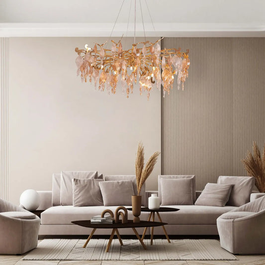 Golden Hour Chandelier in gold finish