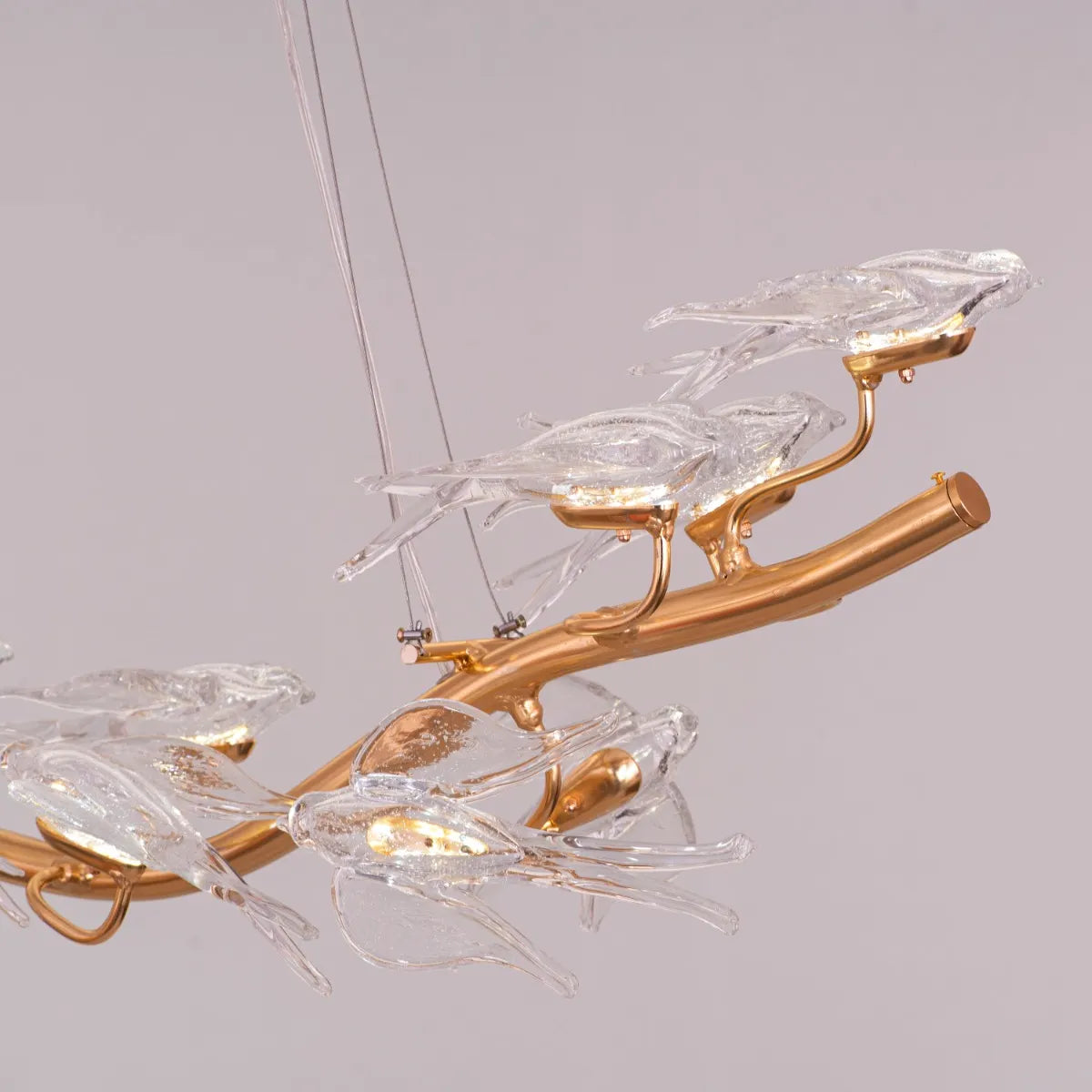 Birds Of Paradise (Large, Gold, Dimmable LED with Remote Control) Chandelier