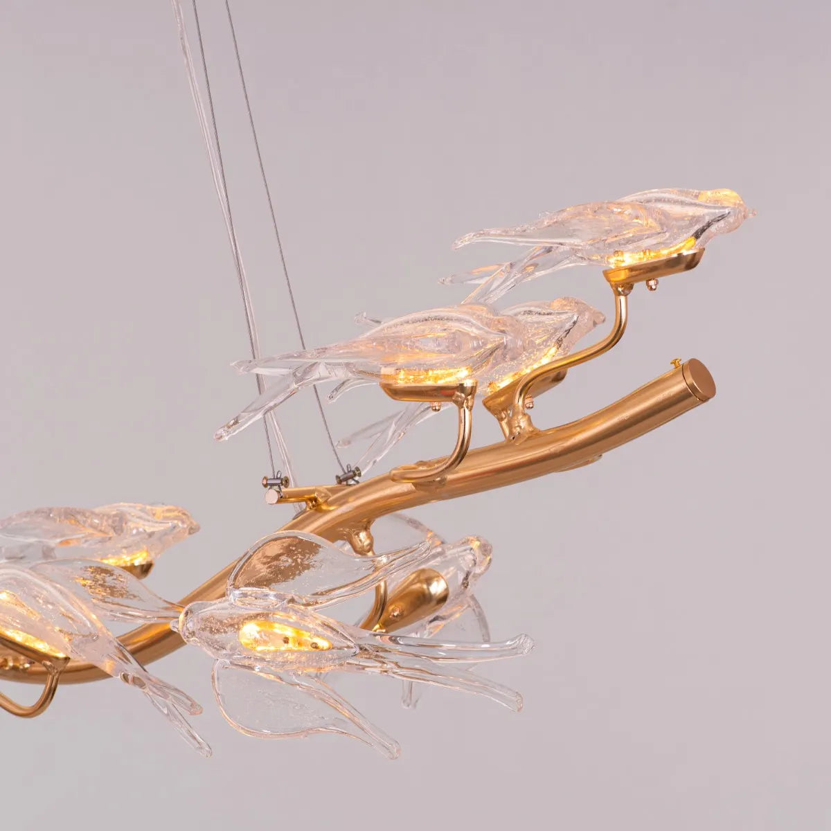 Birds Of Paradise (Large, Gold, Dimmable LED with Remote Control) Chandelier