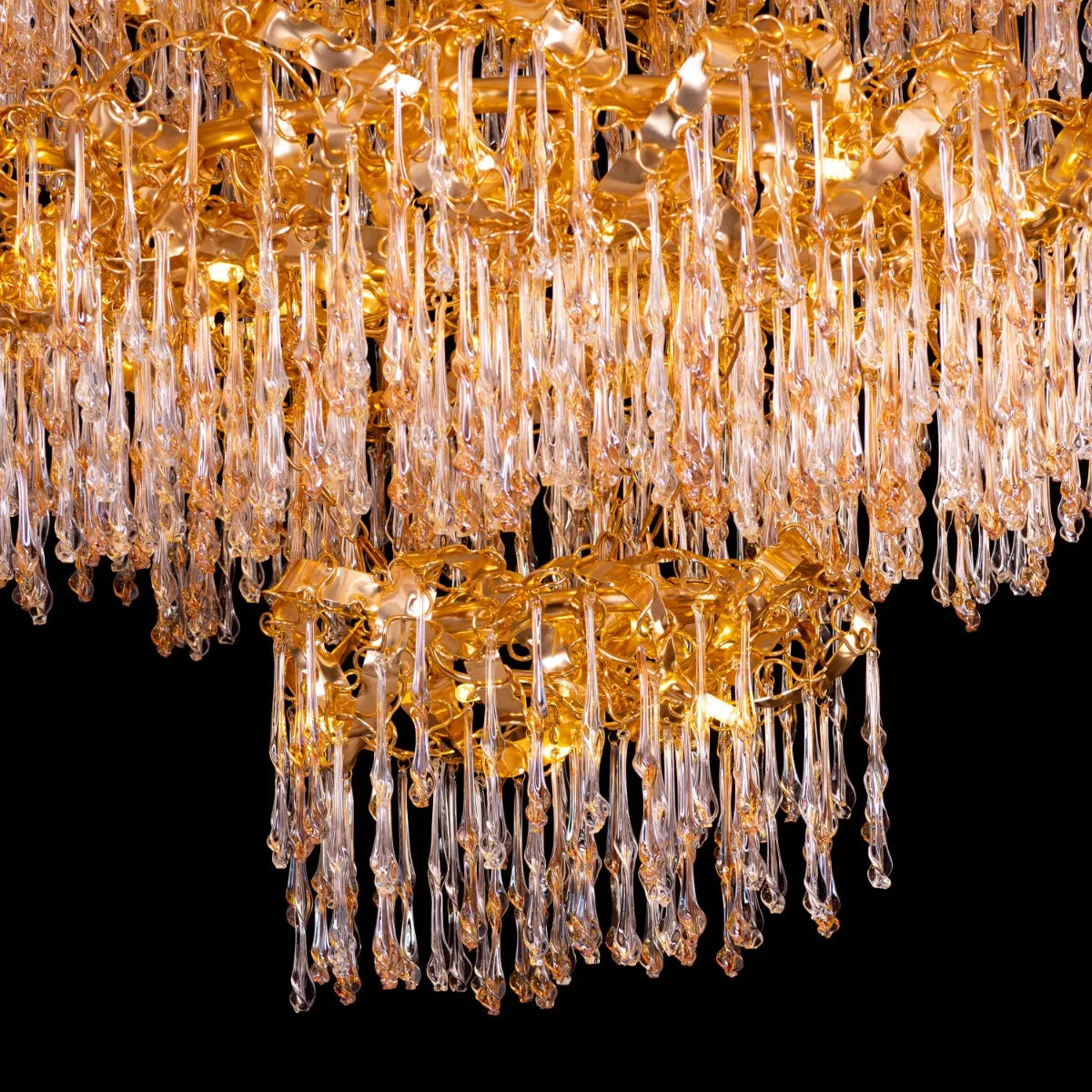 Stardust (Large, Gold) 3-Layer Crystal Chandelier