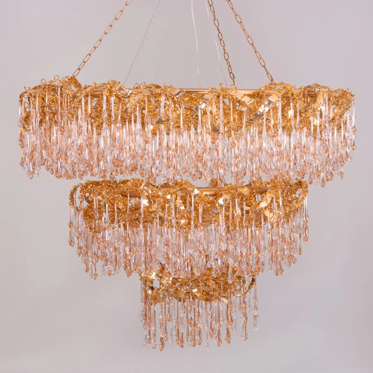 Stardust (Large, Gold) 3-Layer Crystal Chandelier