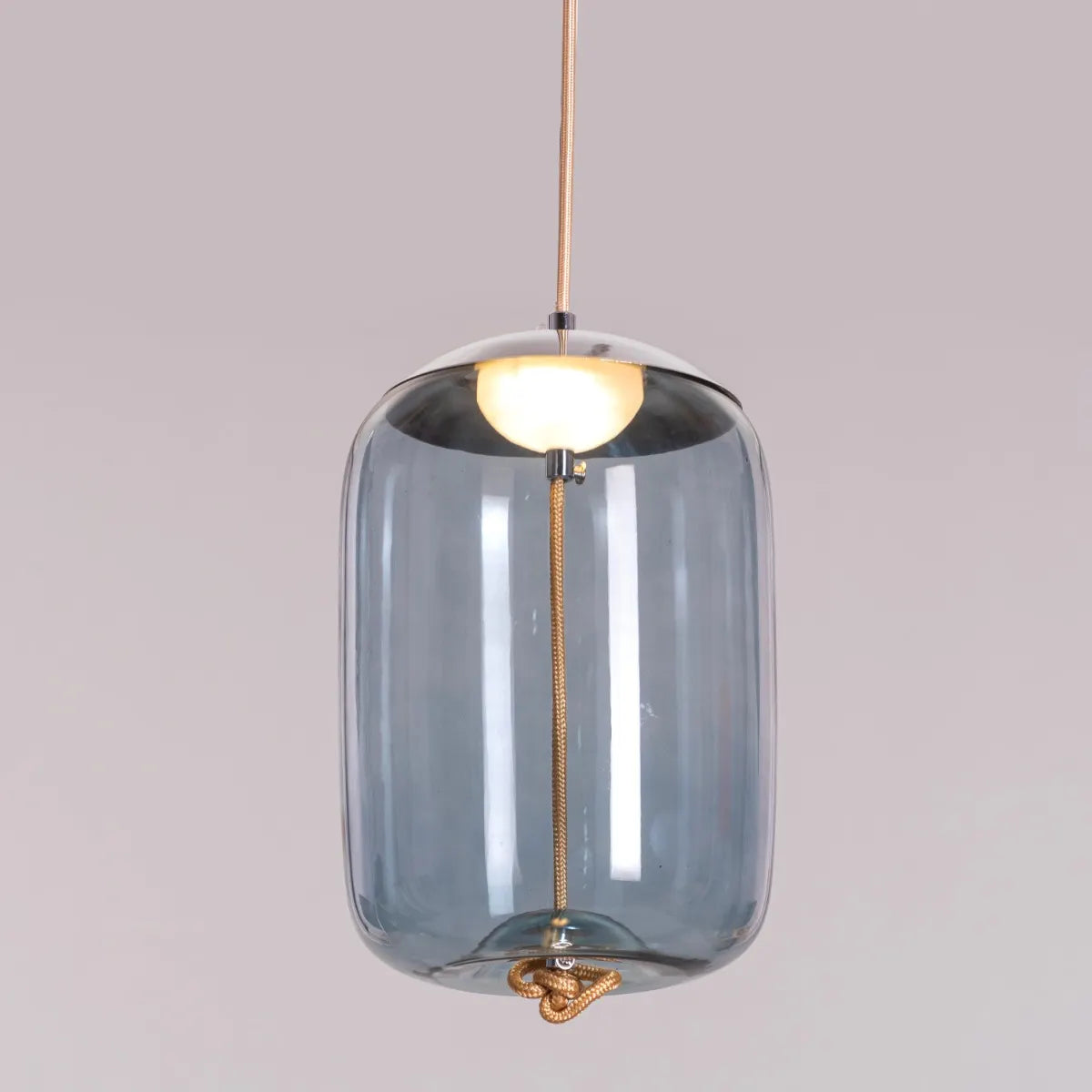 Sophisticated Trust Yourself Pendant Light in Blue Glass with Energy-Efficient Built-In LED