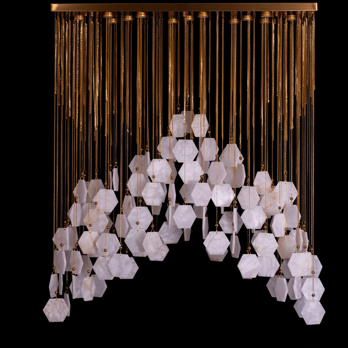 Caesar's Palace (Medium, White, 3 Color Dimmable LED Spotlight with Remote Control) Marble Chandelier