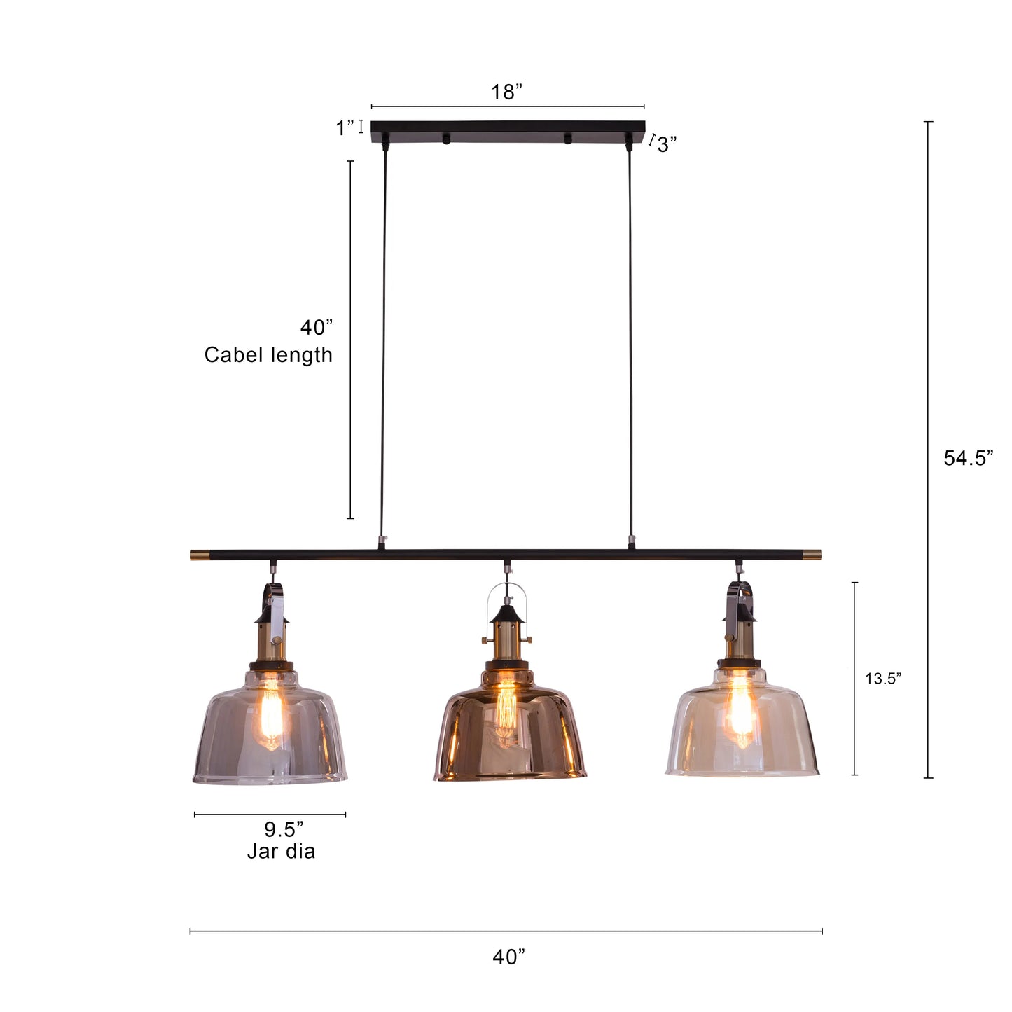 Royal Tea Pendant Light with smokey grey, copper, and amber finish