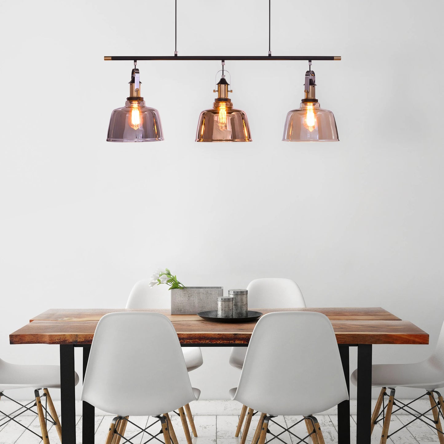 Royal Tea Pendant Light with smokey grey, copper, and amber finish