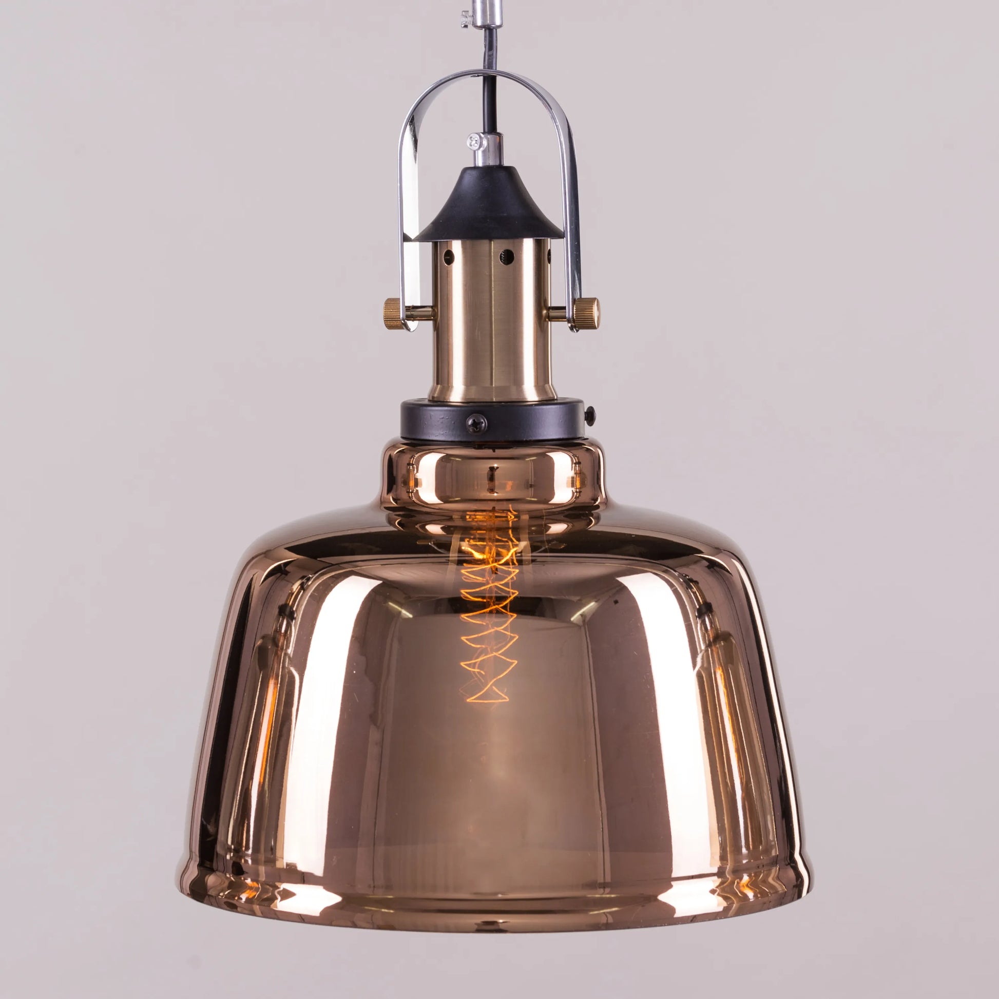 Royal Tea Pendant Light with smokey grey, copper, and amber finish
