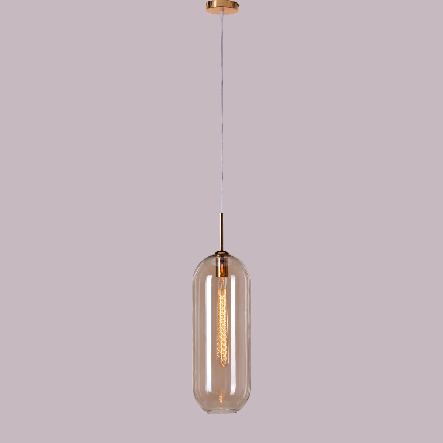 Glamour (Gold, Smokey Grey) Glass Pendant Light