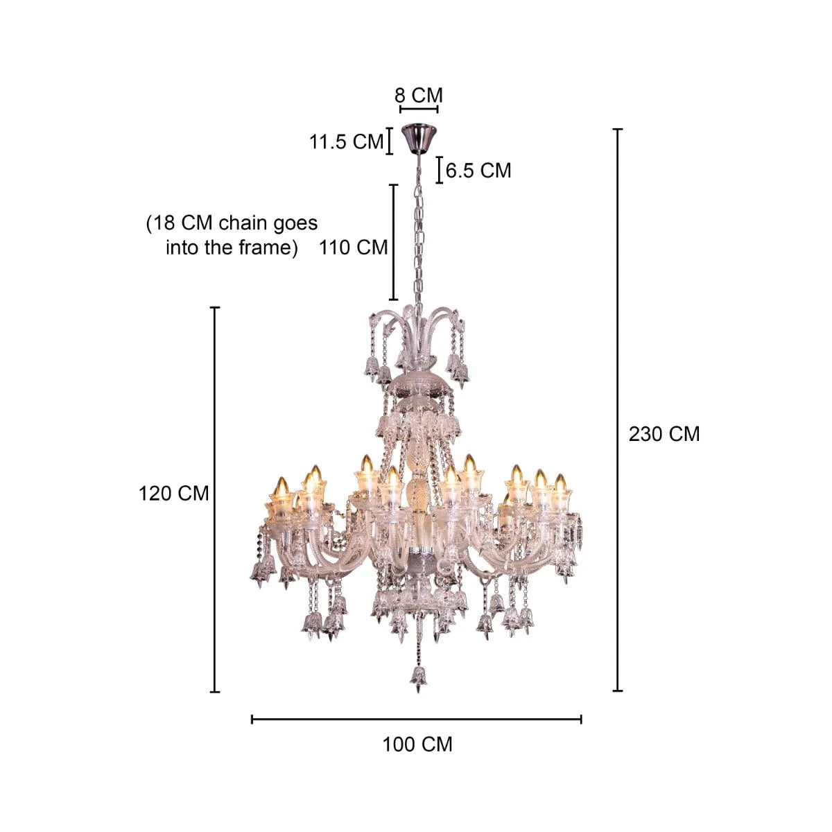 Large chrome Rules The Room Grand crystal chandelier illuminating a luxurious hotel lobby with dazzling brilliance