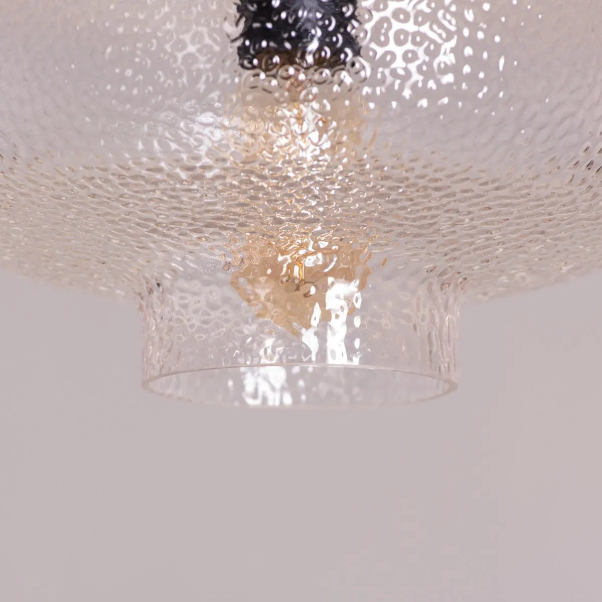 Modern Take Me Traveling Pendant Light with Stout Textured Glass and Elegant Gold Detailing