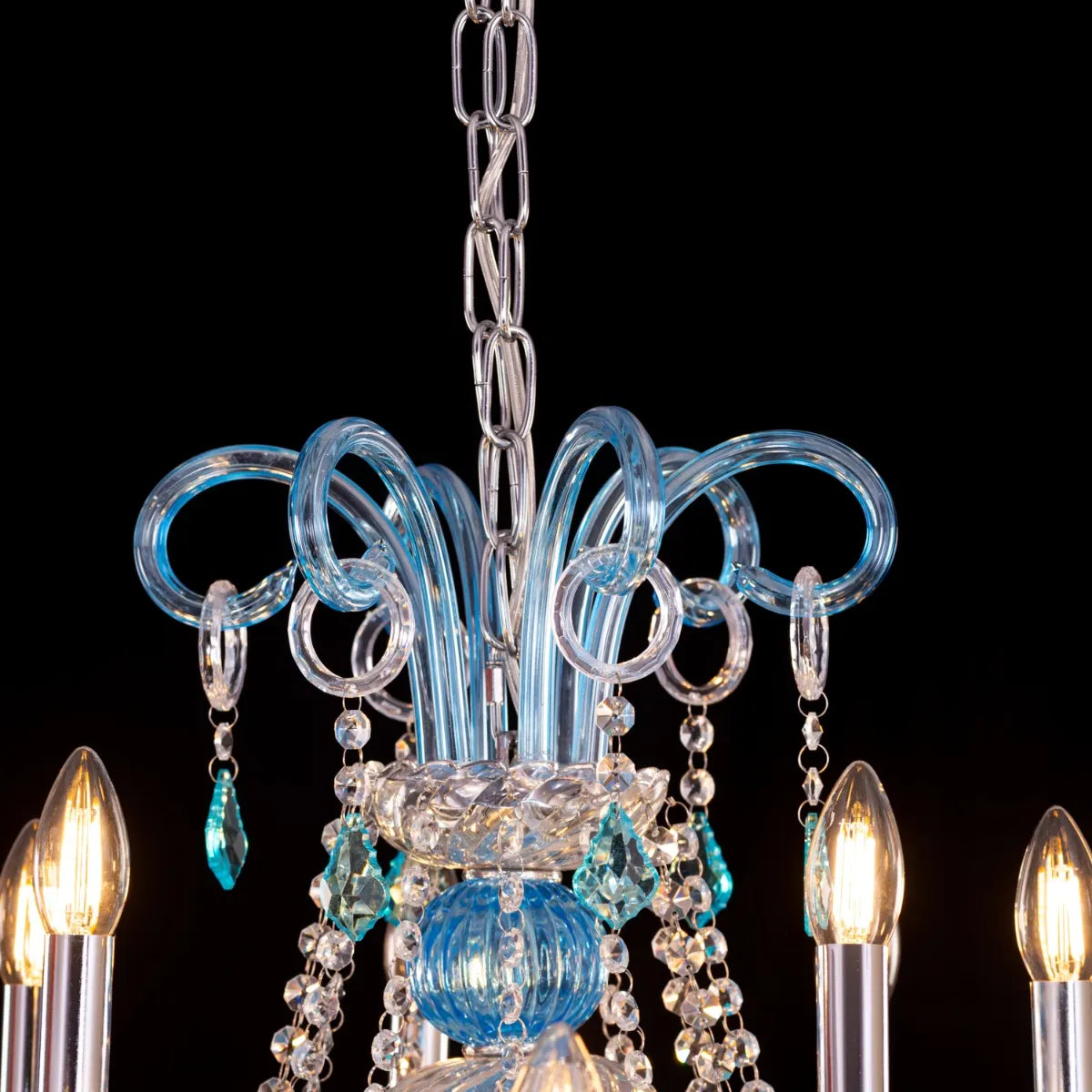 Georgian Glamour Grand (Large, Aqua Blue) Crystal Chandelier