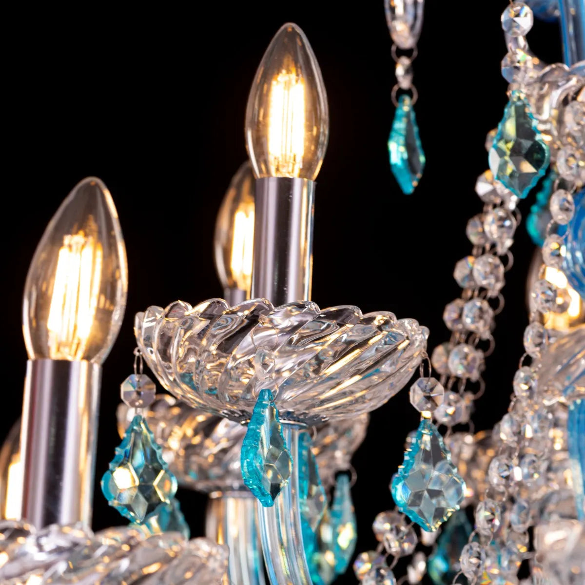 Georgian Glamour Grand (Large, Aqua Blue) Crystal Chandelier