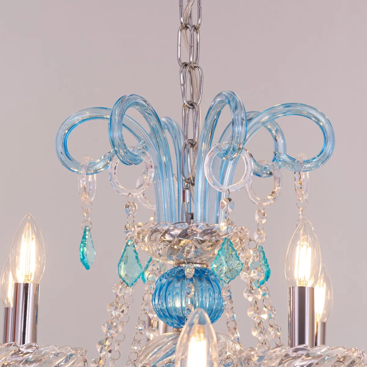 Georgian Glamour Grand (Large, Aqua Blue) Crystal Chandelier