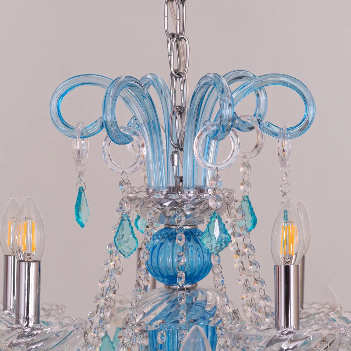 Georgian Glamour Grand (Large, Aqua Blue) Crystal Chandelier