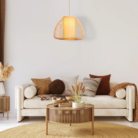 Sophisticated Zen Life Pendant Light with a Warm Bamboo Aesthetic