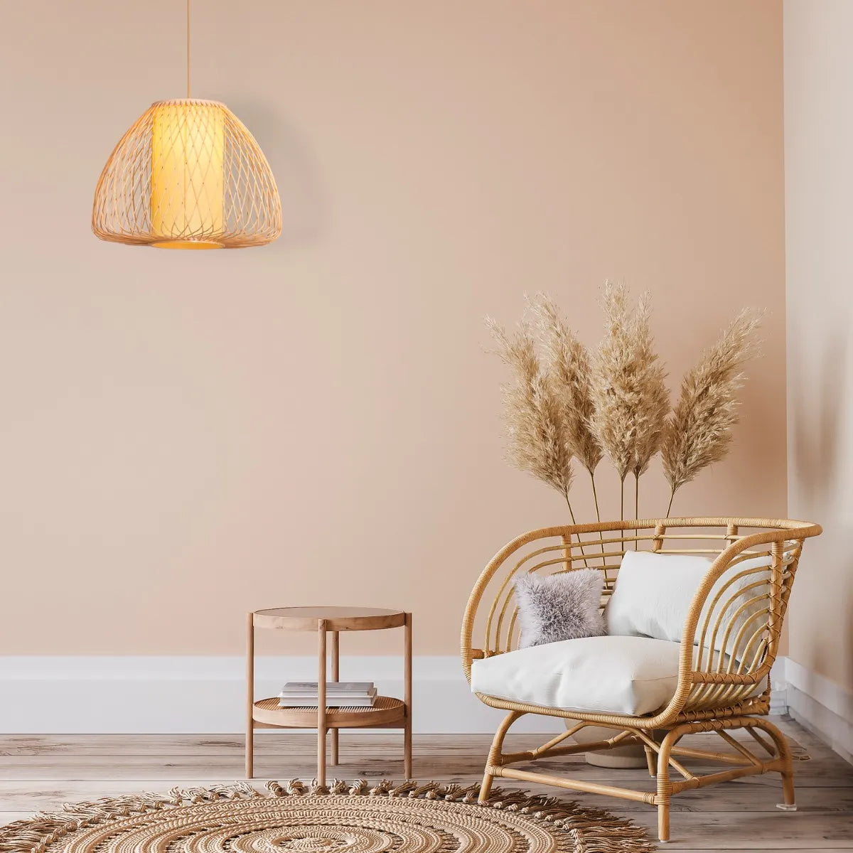 Sophisticated Zen Life Pendant Light with a Warm Bamboo Aesthetic