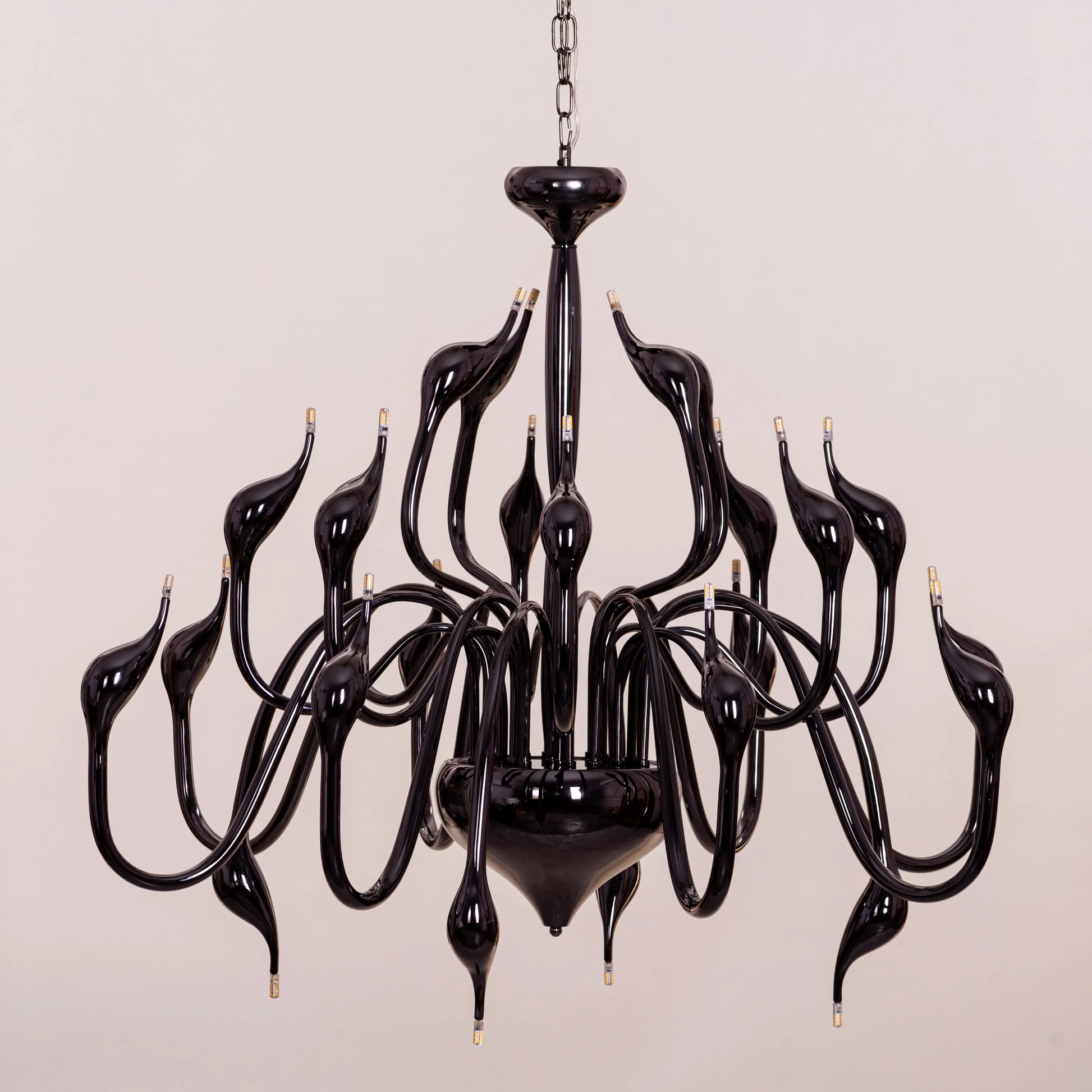 Play Your Cards large black chandelier modern geometric design