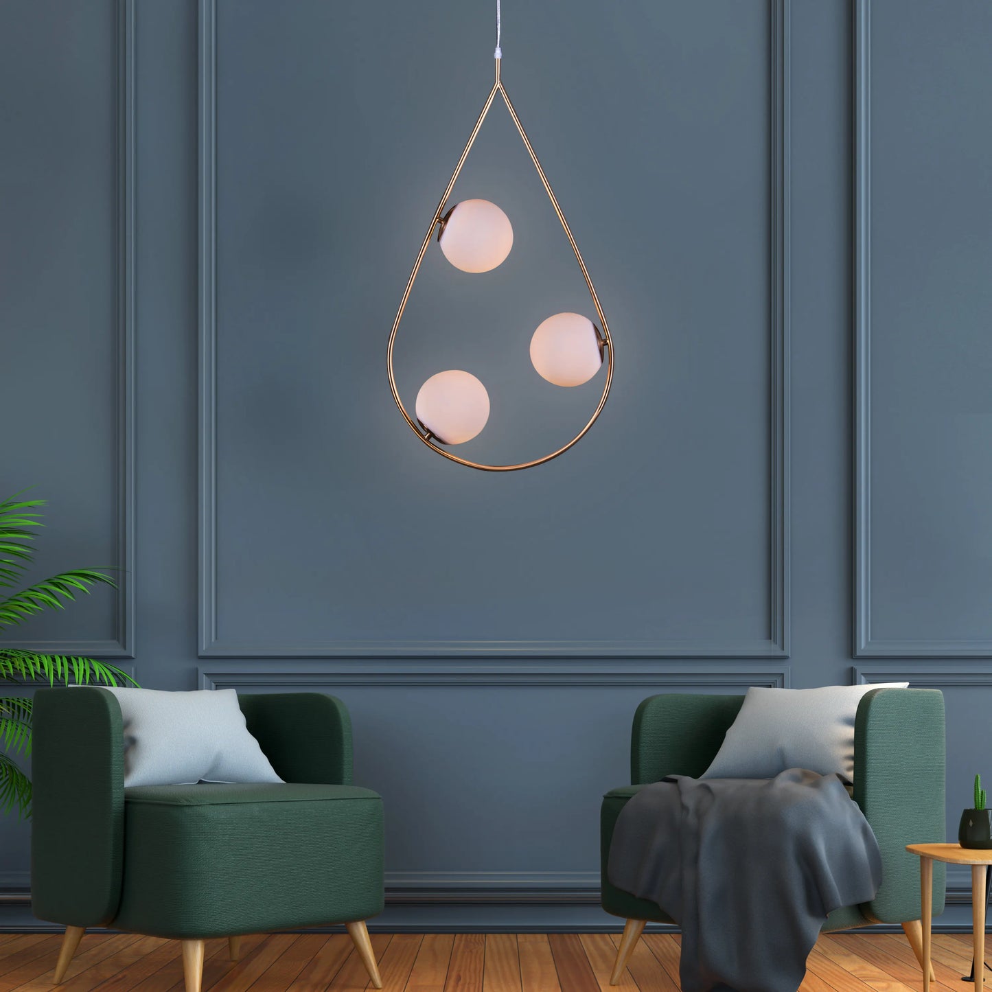 Showtime Teardrop Gold Pendant Light