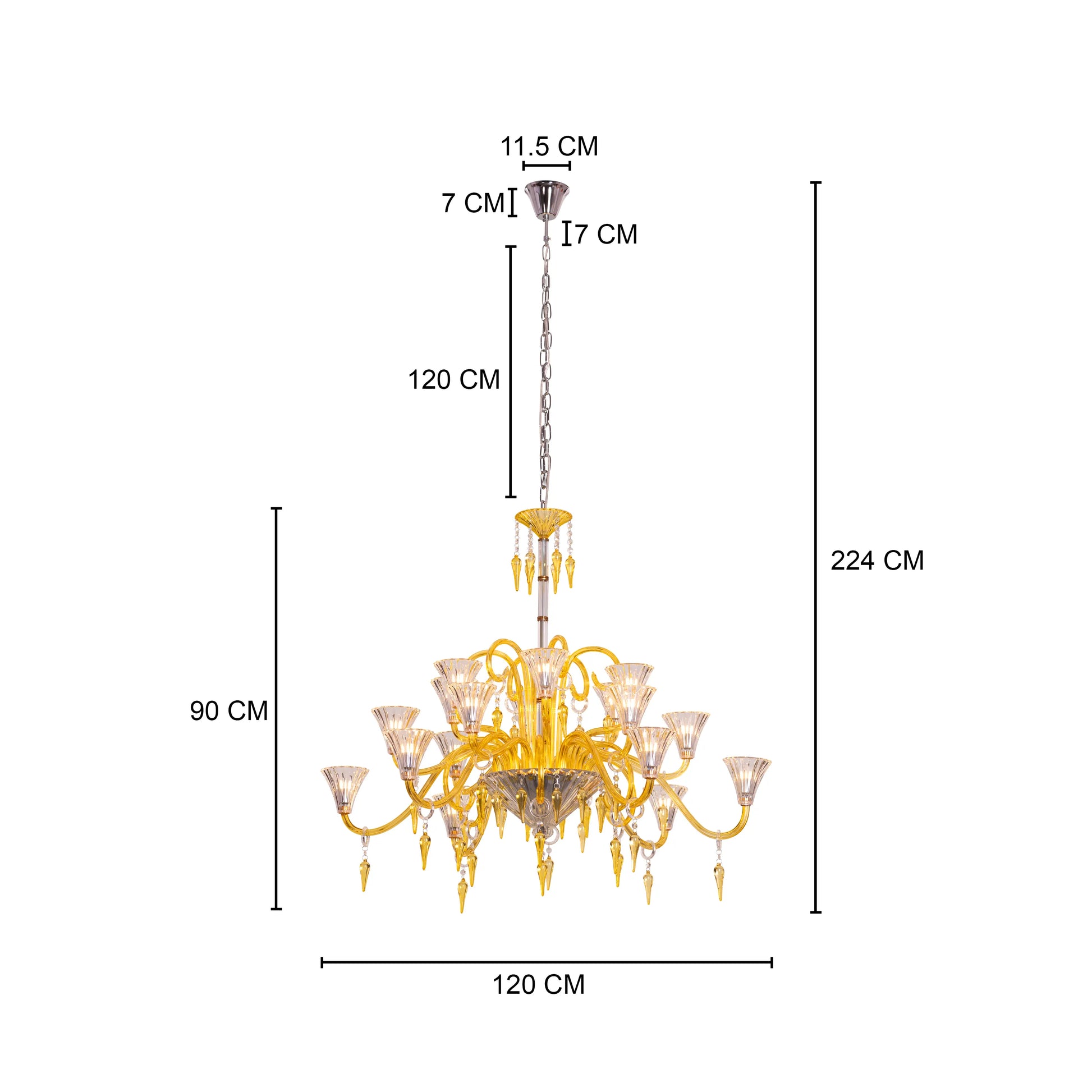 Large gold Wealthy Not Rich crystal chandelier illuminating a grand foyer with sparkling brilliance