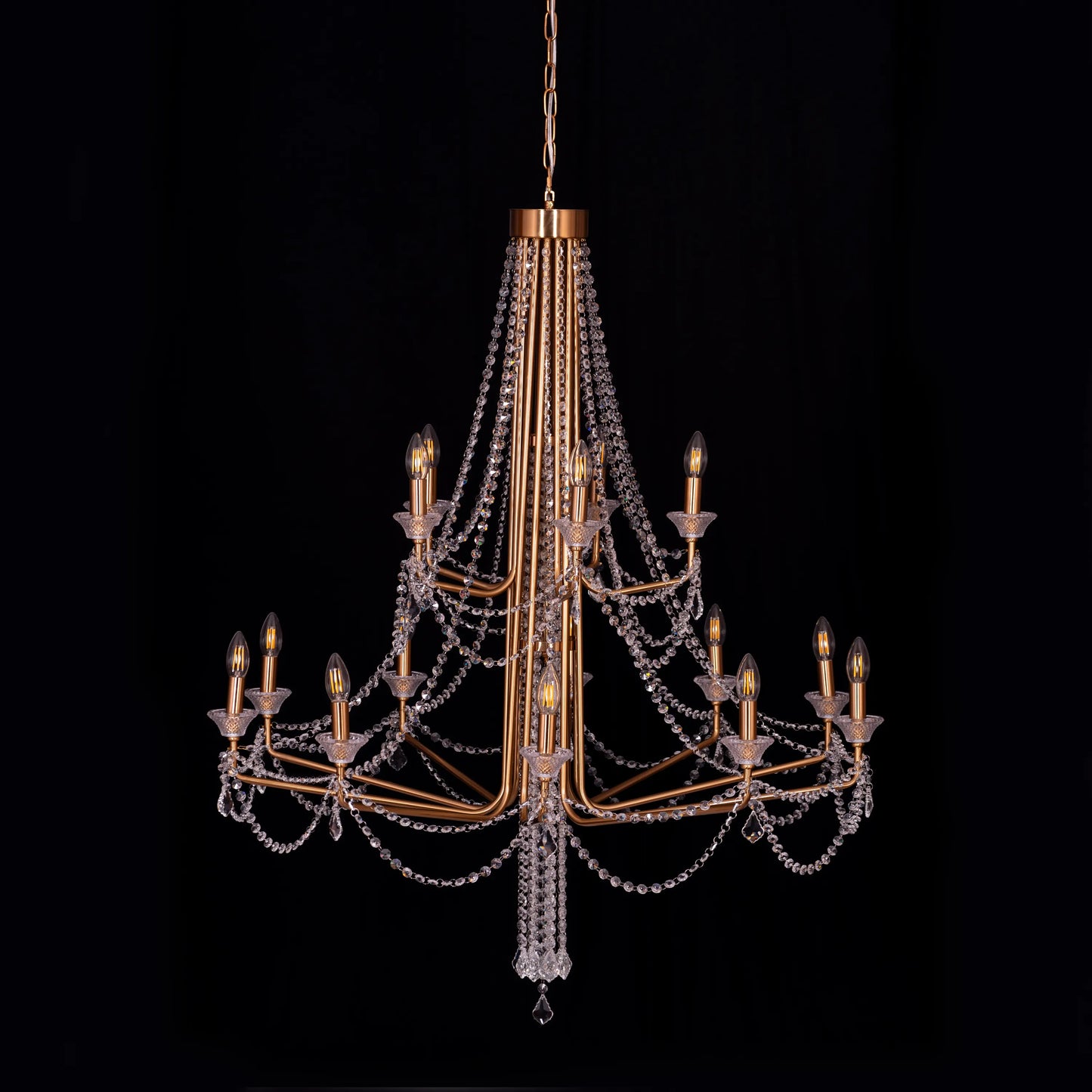 Add The Frosting (Large, Gold) Crystal Chandelier