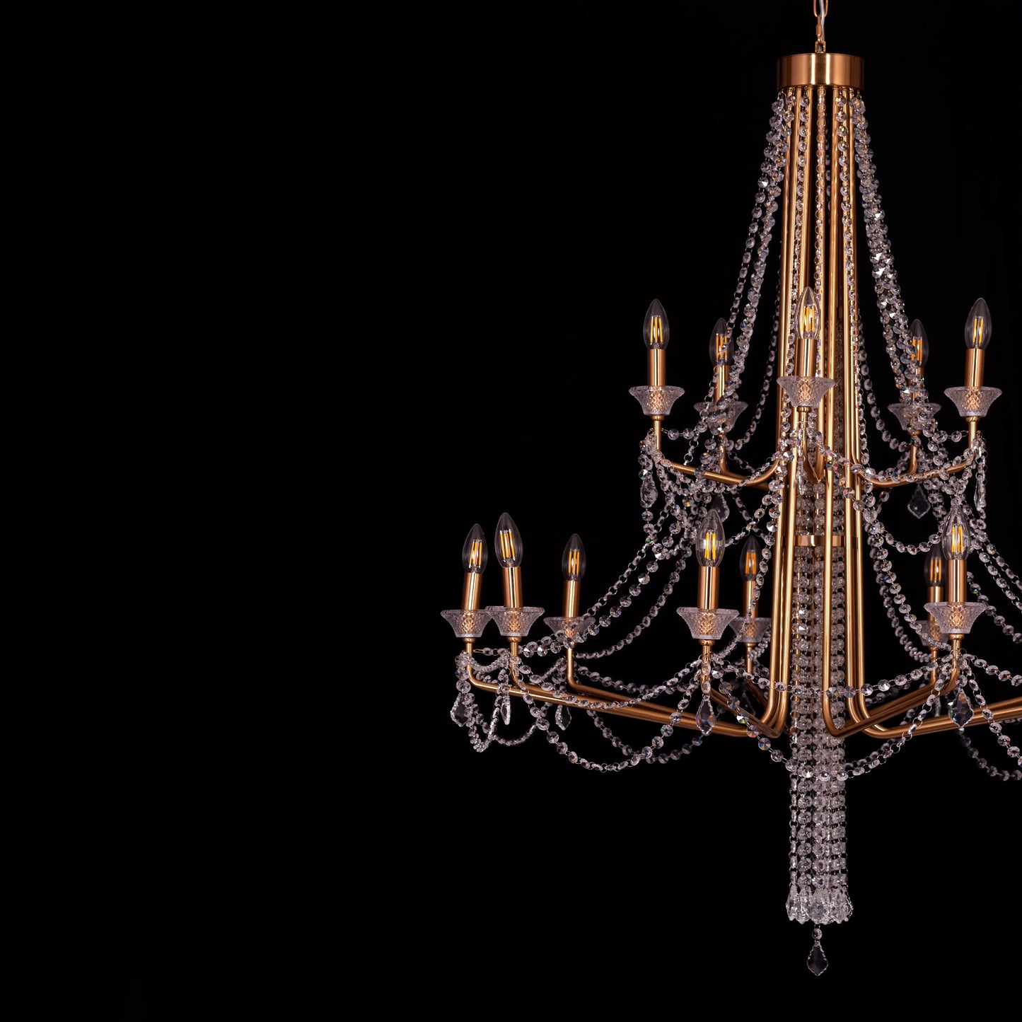 Add The Frosting (Large, Gold) Crystal Chandelier