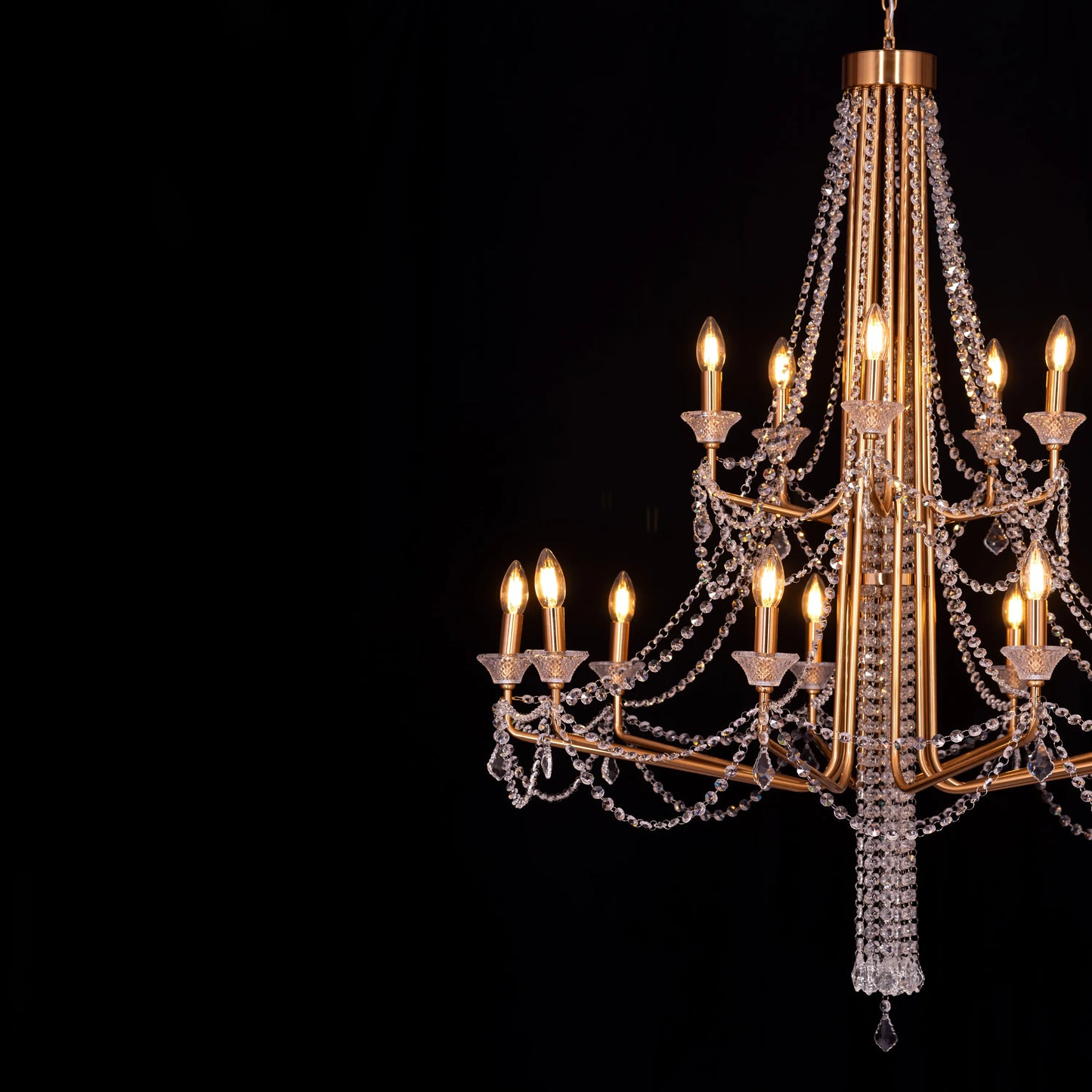 Add The Frosting (Large, Gold) Crystal Chandelier