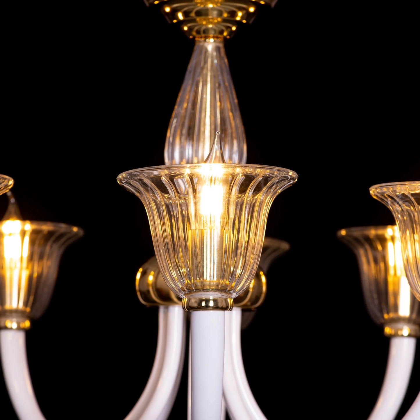 I Shall Return (Gold) Textured Glass Chandelier