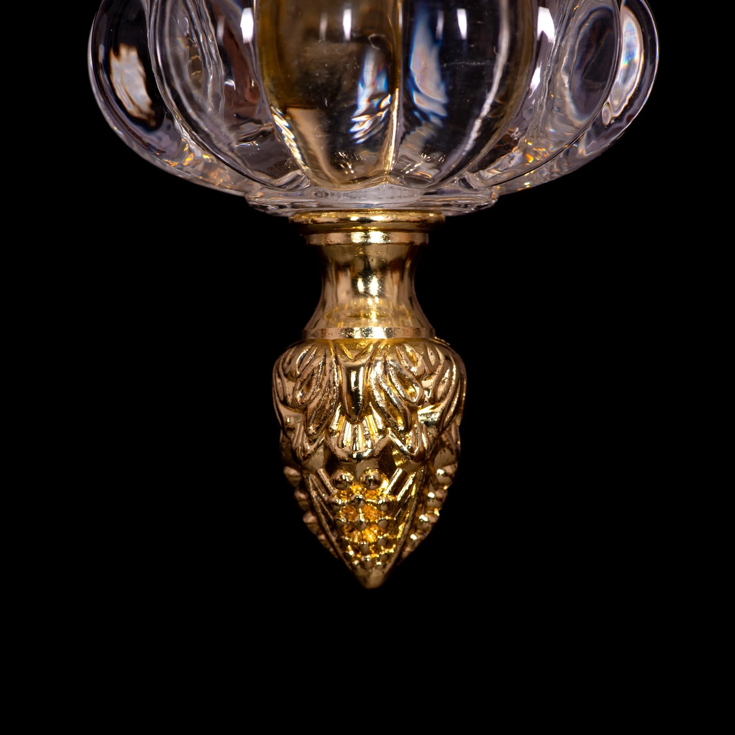 I Shall Return (Gold) Textured Glass Chandelier