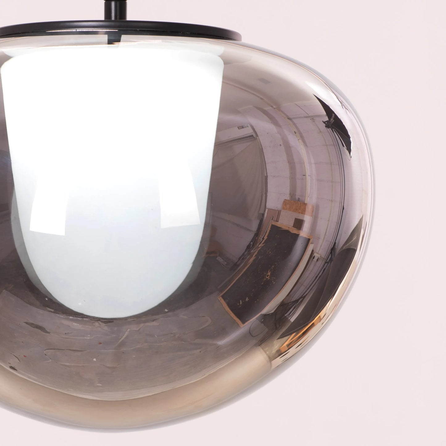 Smoke Screen (Black, Smokey Grey, 3 Color LED) Clear Glass Pendant Light