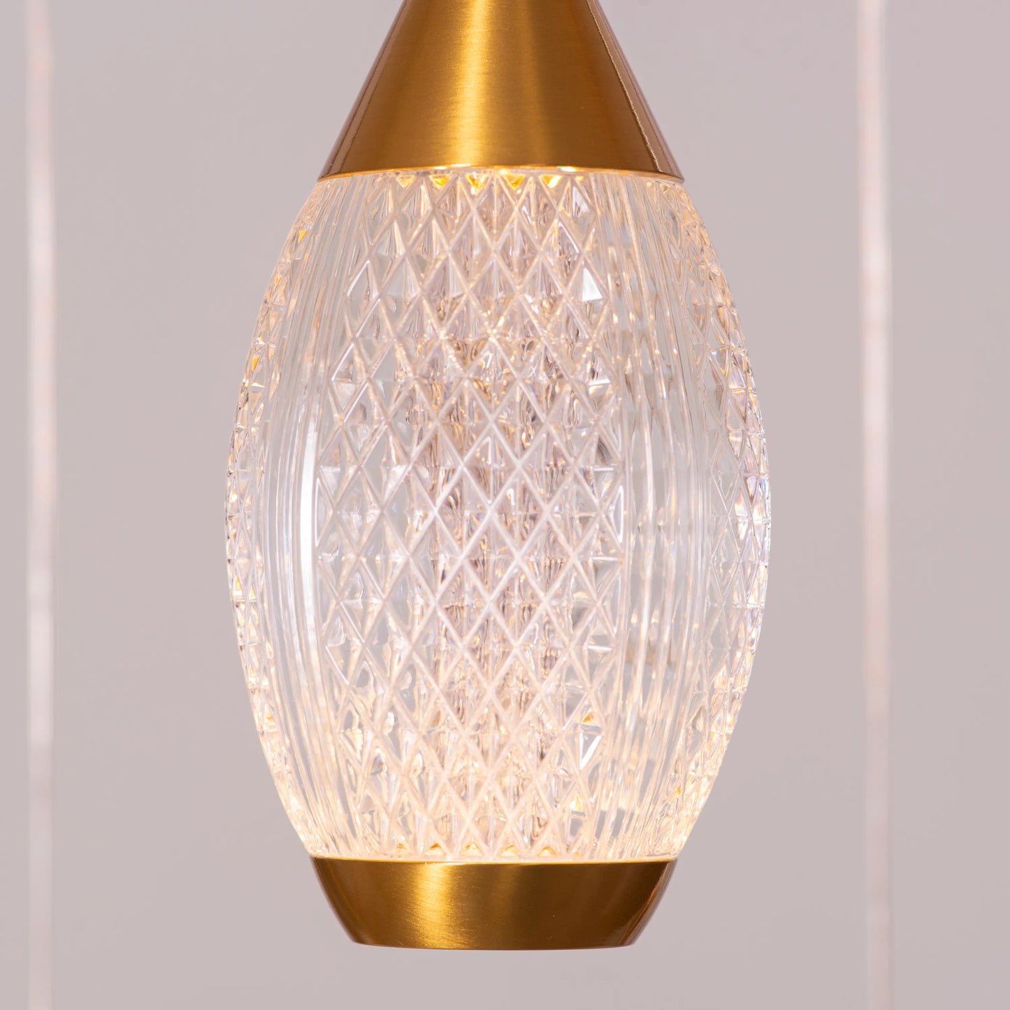 Perfect Landing (Medium, Gold, White, Dimmable LED with Remote Control) Textured Glass Pendant Light