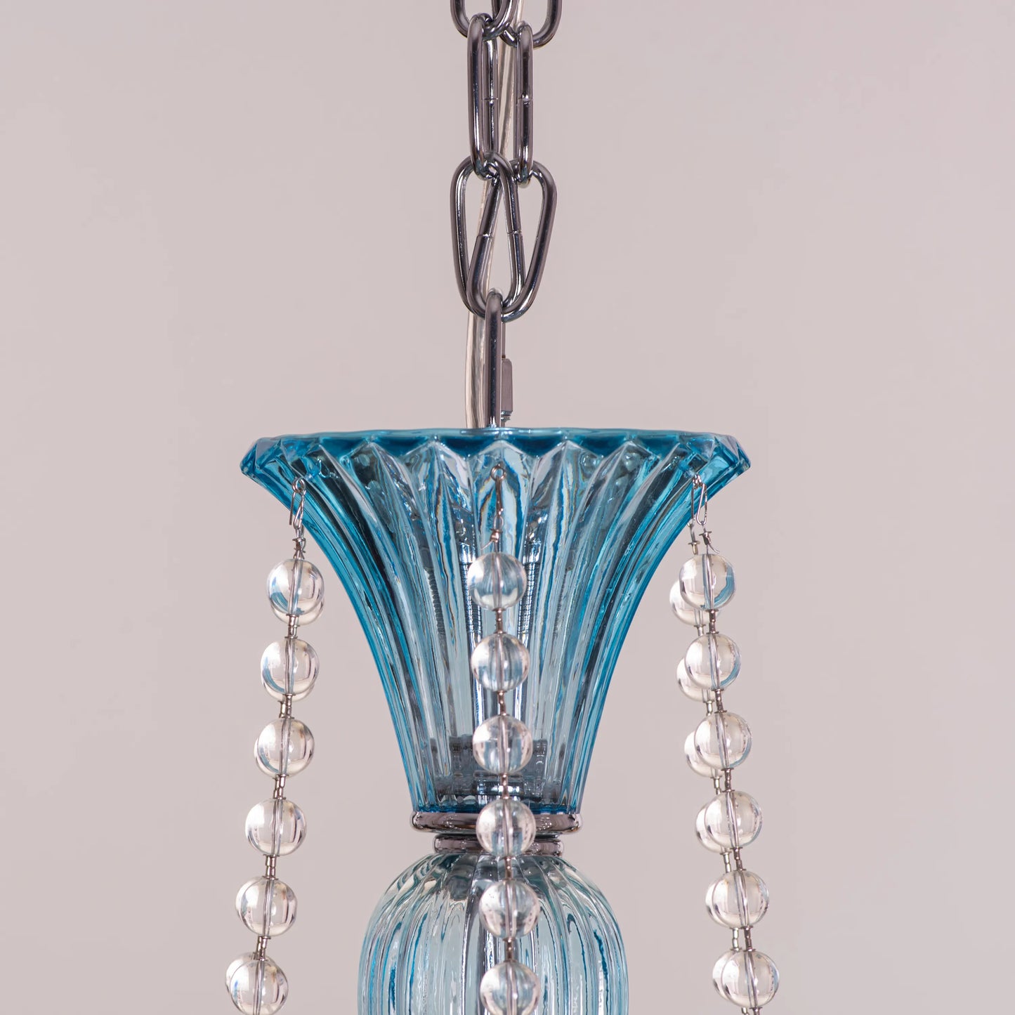 Grecian Glamour (Large, Blue) Textured Glass Chandelier