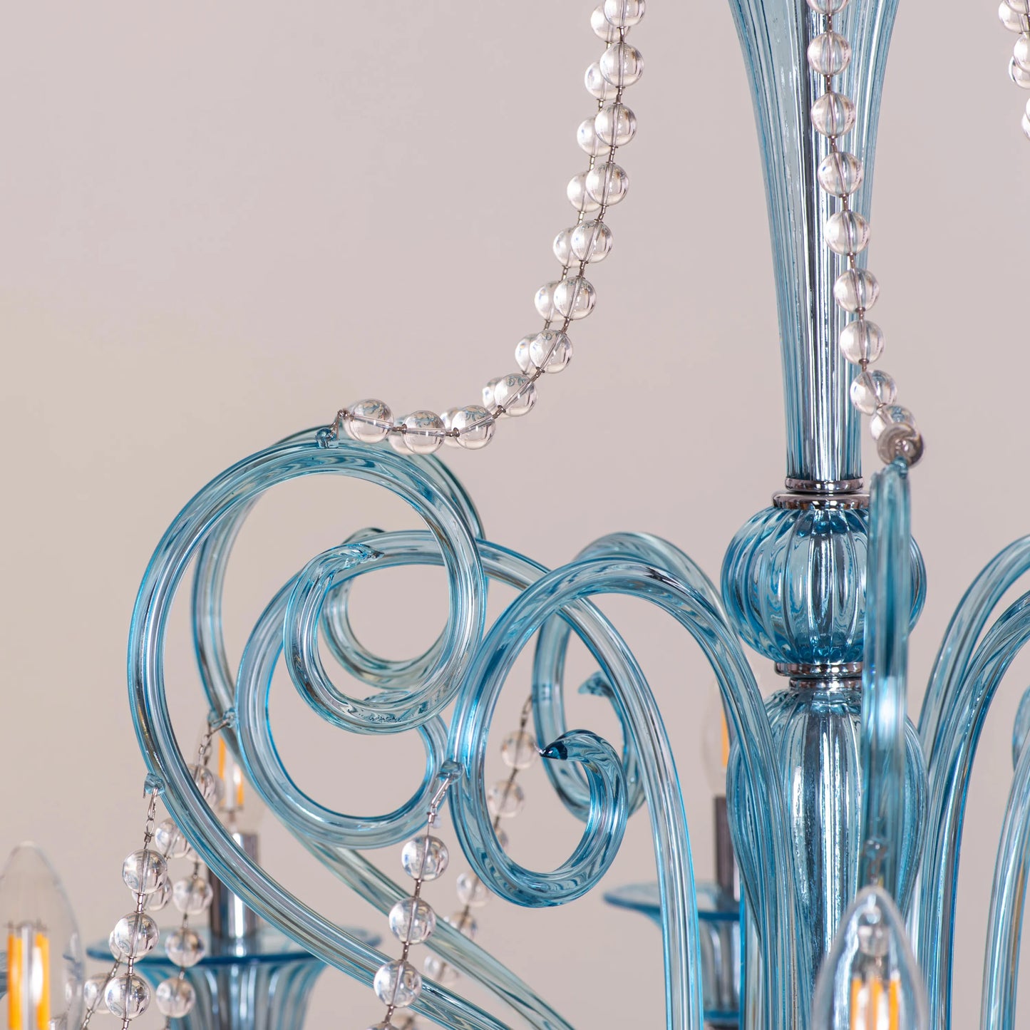 Grecian Glamour (Large, Blue) Textured Glass Chandelier