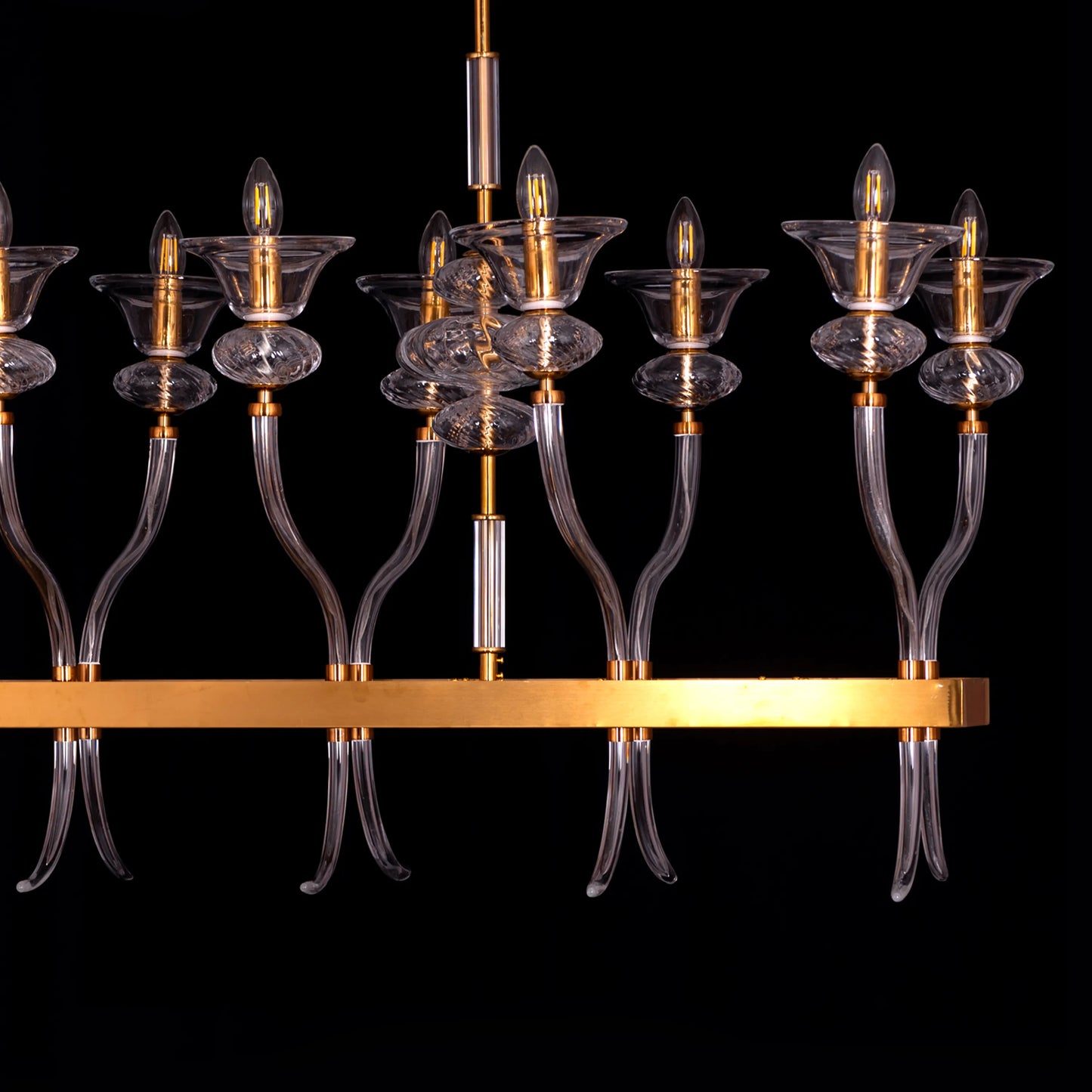 Window Shopping (Large, Gold) Clear Glass Chandelier