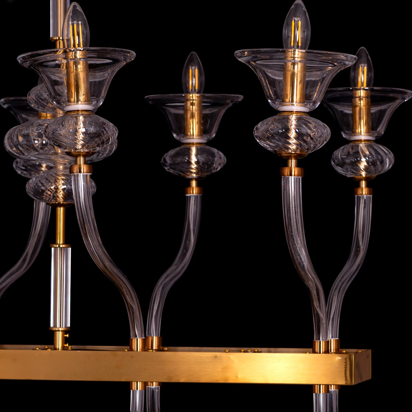 Window Shopping (Large, Gold) Clear Glass Chandelier