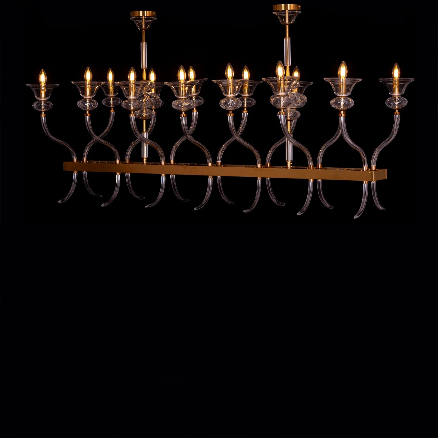 Window Shopping (Large, Gold) Clear Glass Chandelier