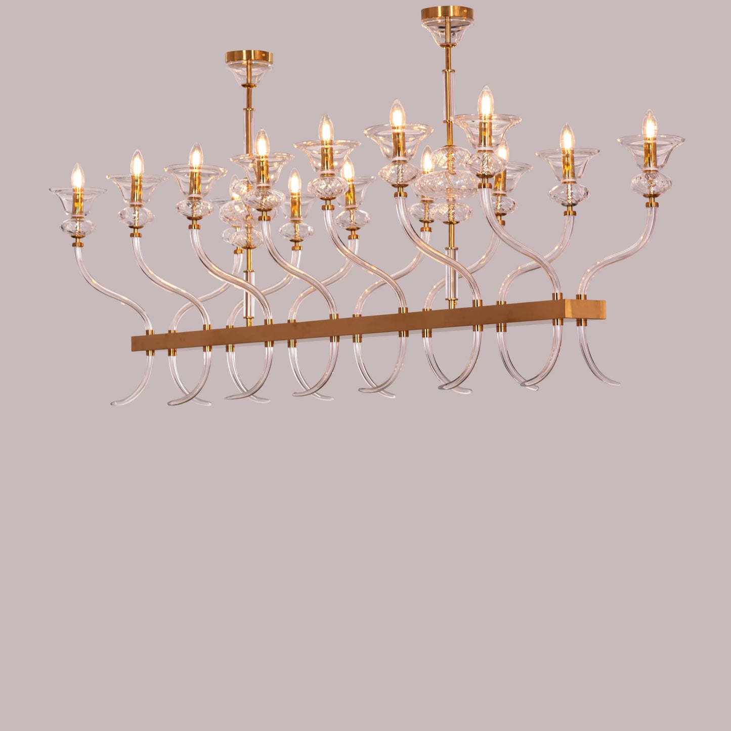 Window Shopping (Large, Gold) Clear Glass Chandelier