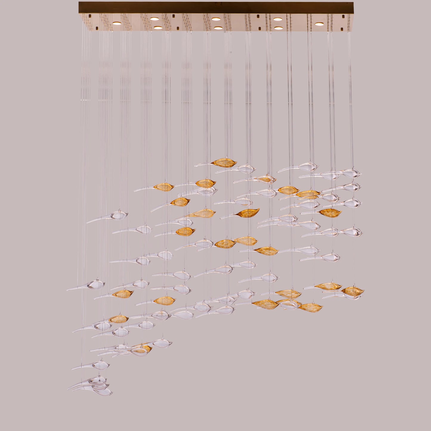 Something Fishy Chandelier in gold finish