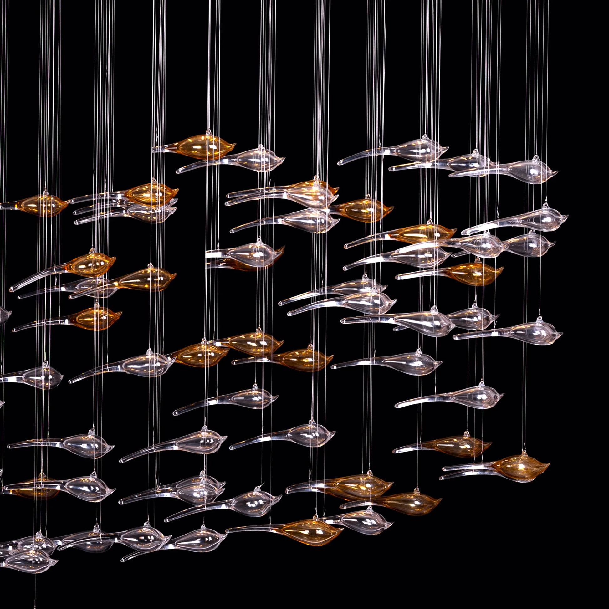 Something Fishy Chandelier in gold finish