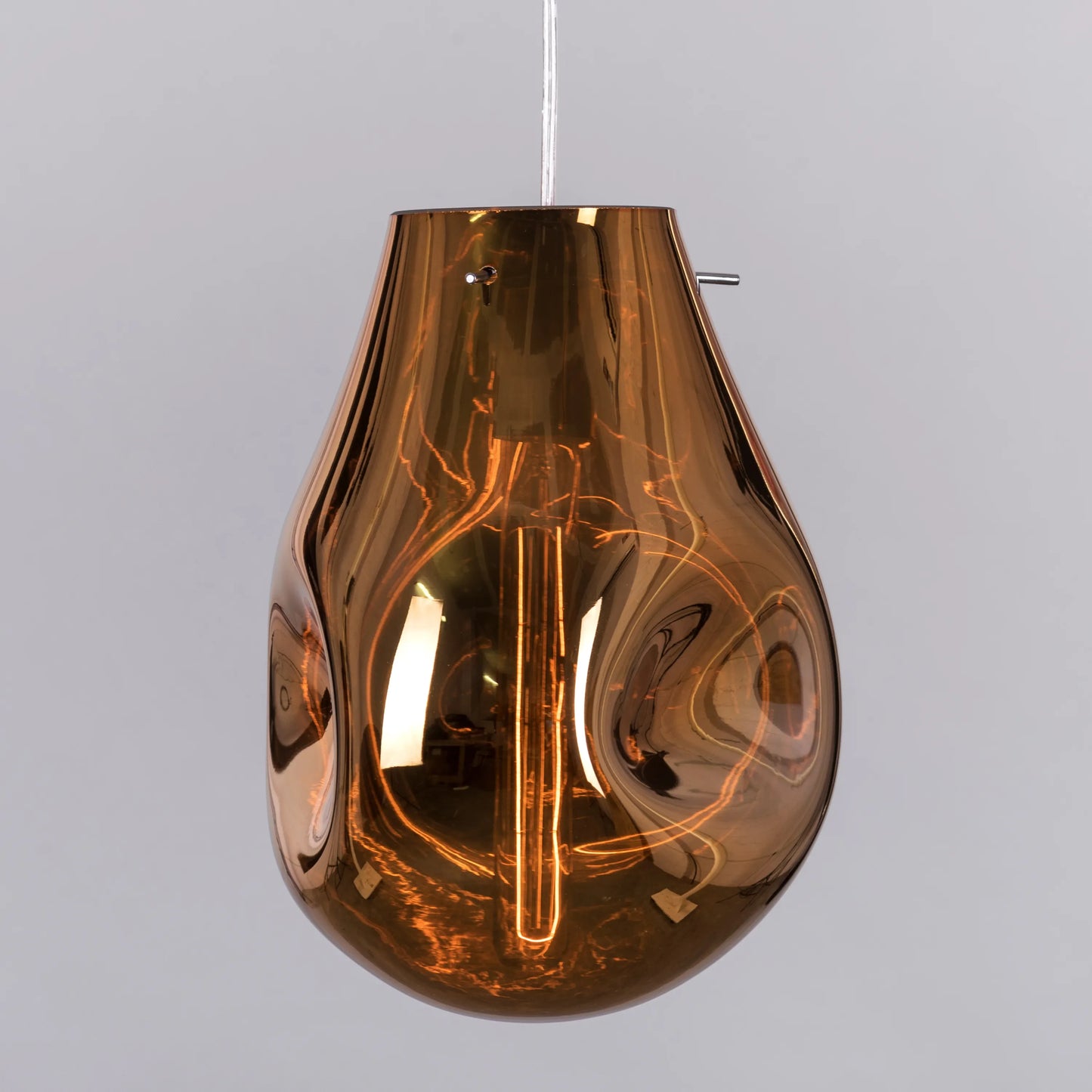 Sophisticated Look At Me Pendant Light Featuring Gold and Smokey Glass Elements