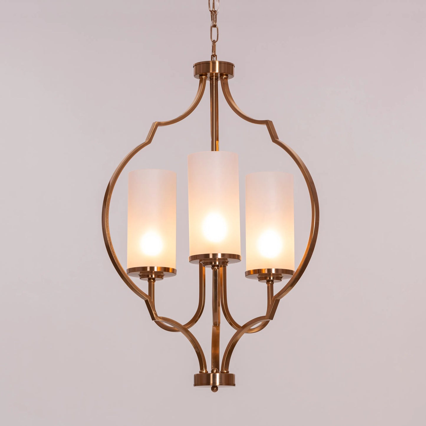 Modern Heart Warming Pendant Light in Gold with Frosted Glass for an Inviting Ambiance