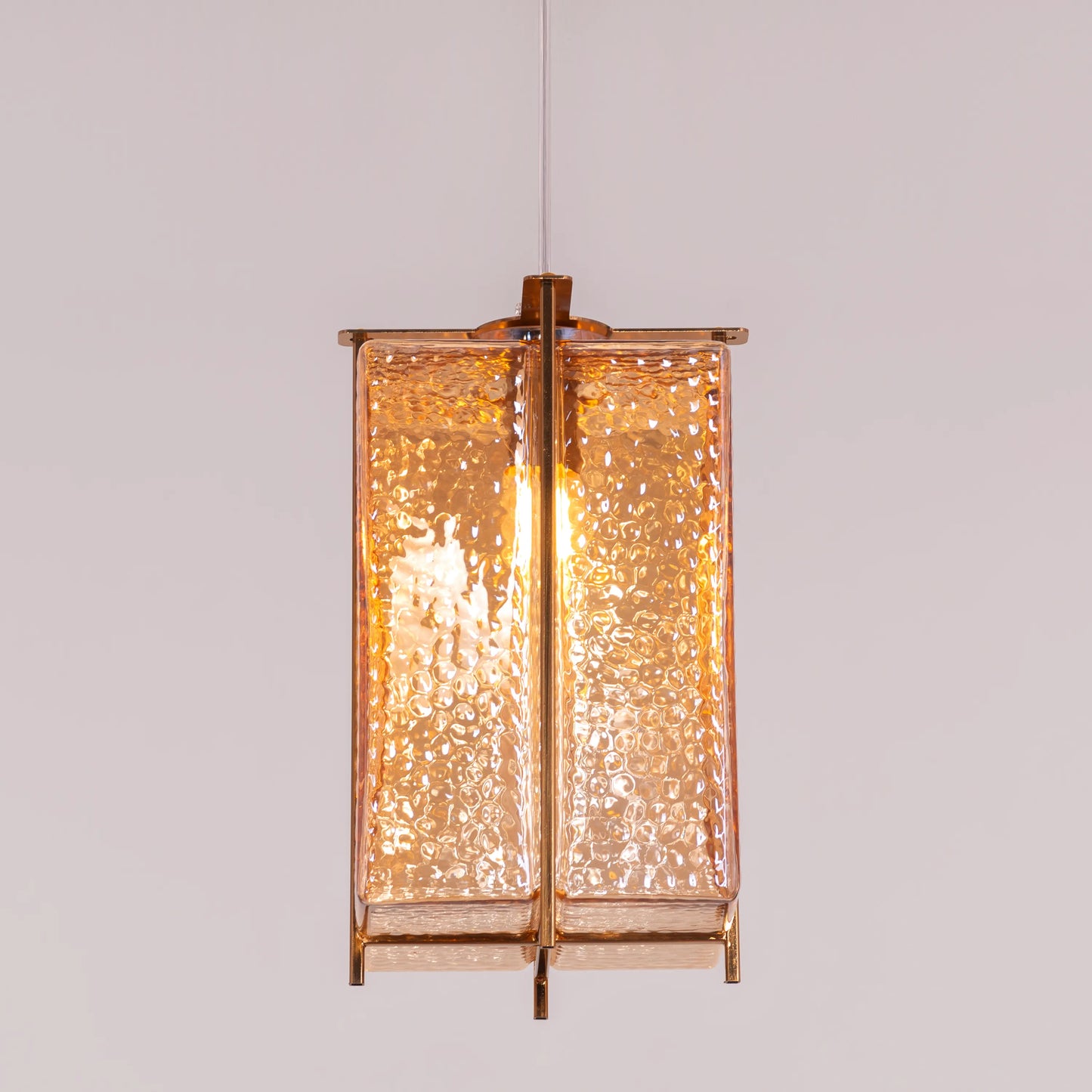 Slideshow (Large, Green, Amber) Textured Glass Pendant Light