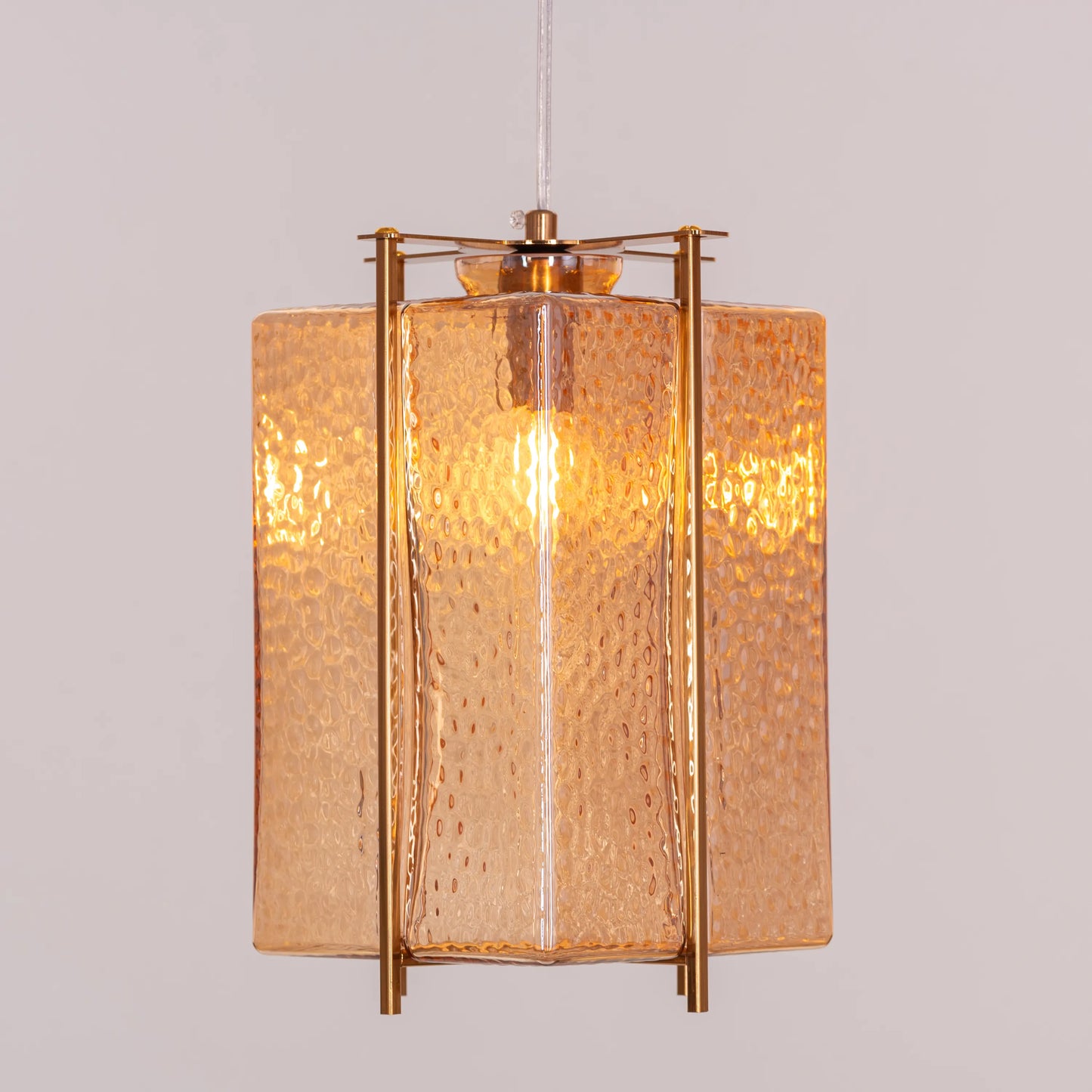 Slideshow (Large, Green, Amber) Textured Glass Pendant Light