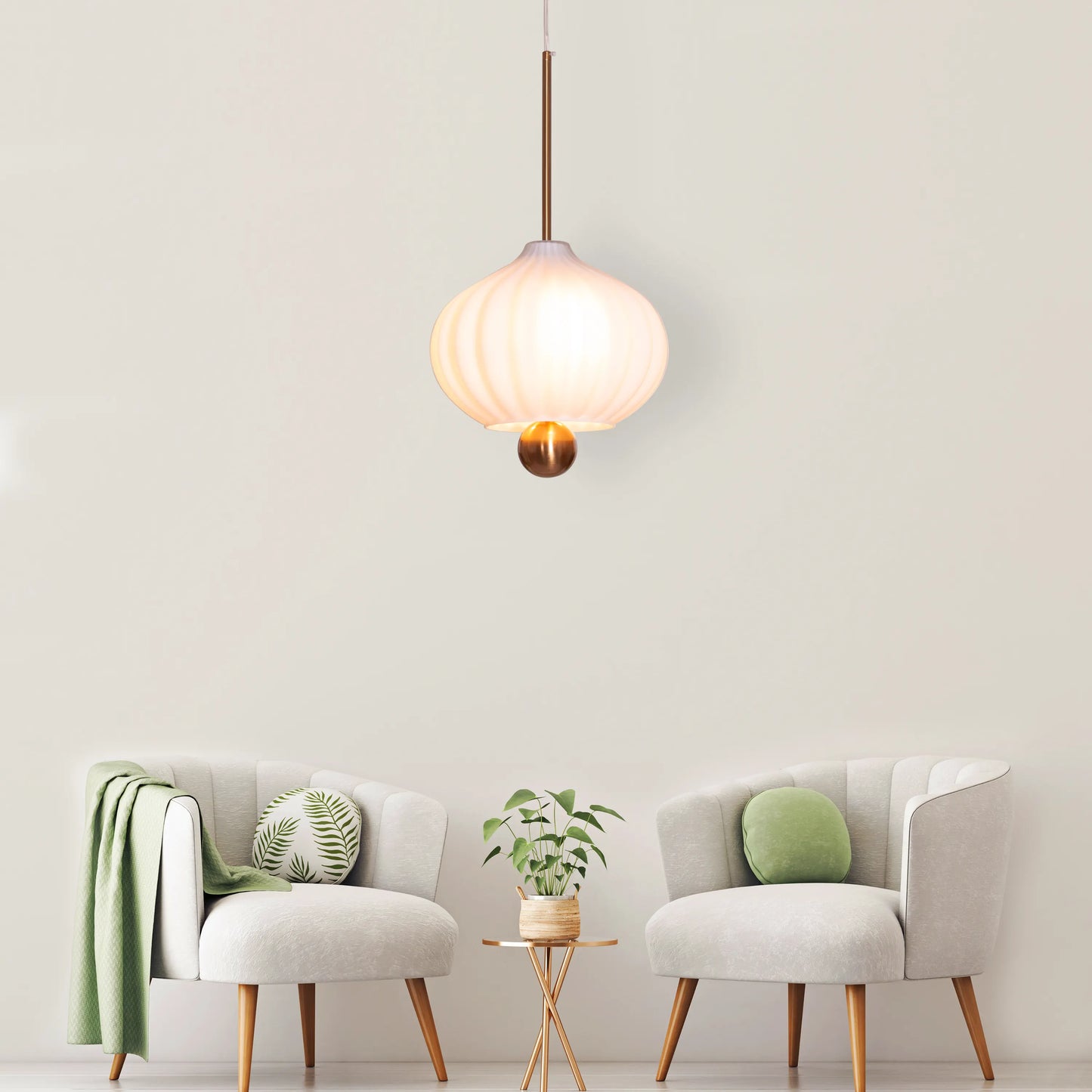 Take Me To The Moon (Gold/White) Frosted Glass Pendant Light