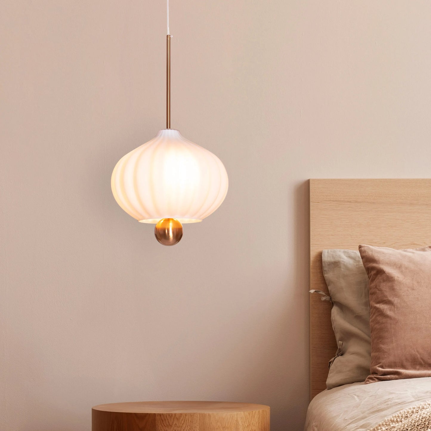 Take Me To The Moon (Gold/White) Frosted Glass Pendant Light