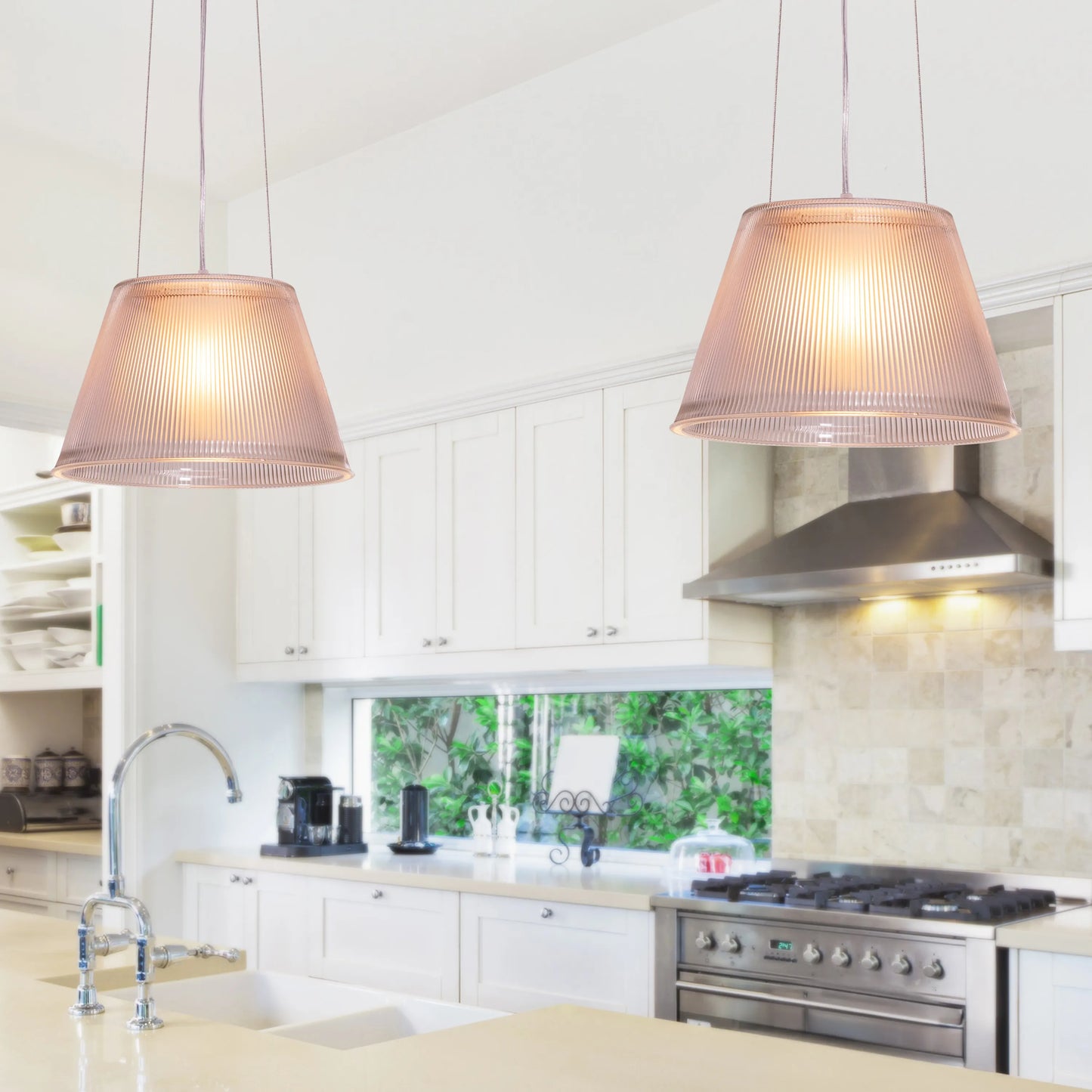 Vibe Check (Chrome) Frosted Glass Pendant Light