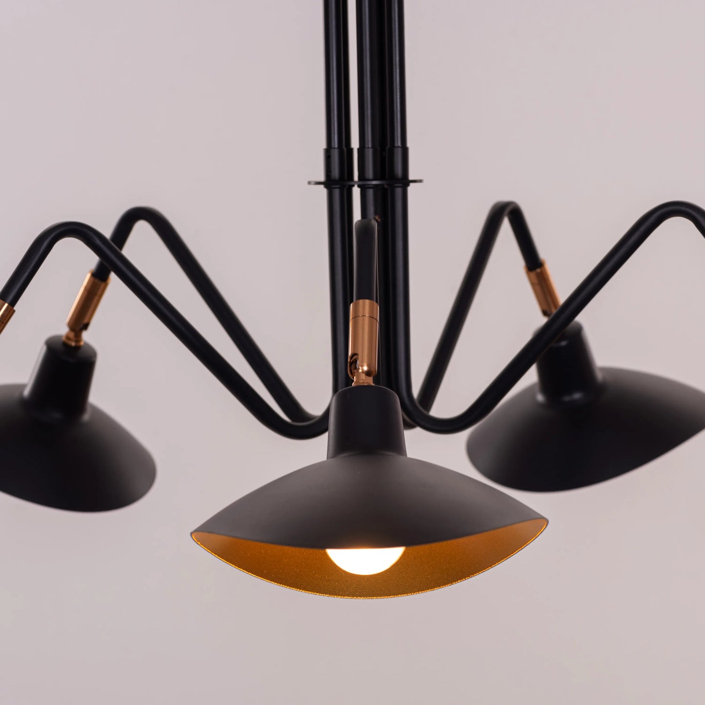 Midnight Proposal black chandelier with sleek modern design.