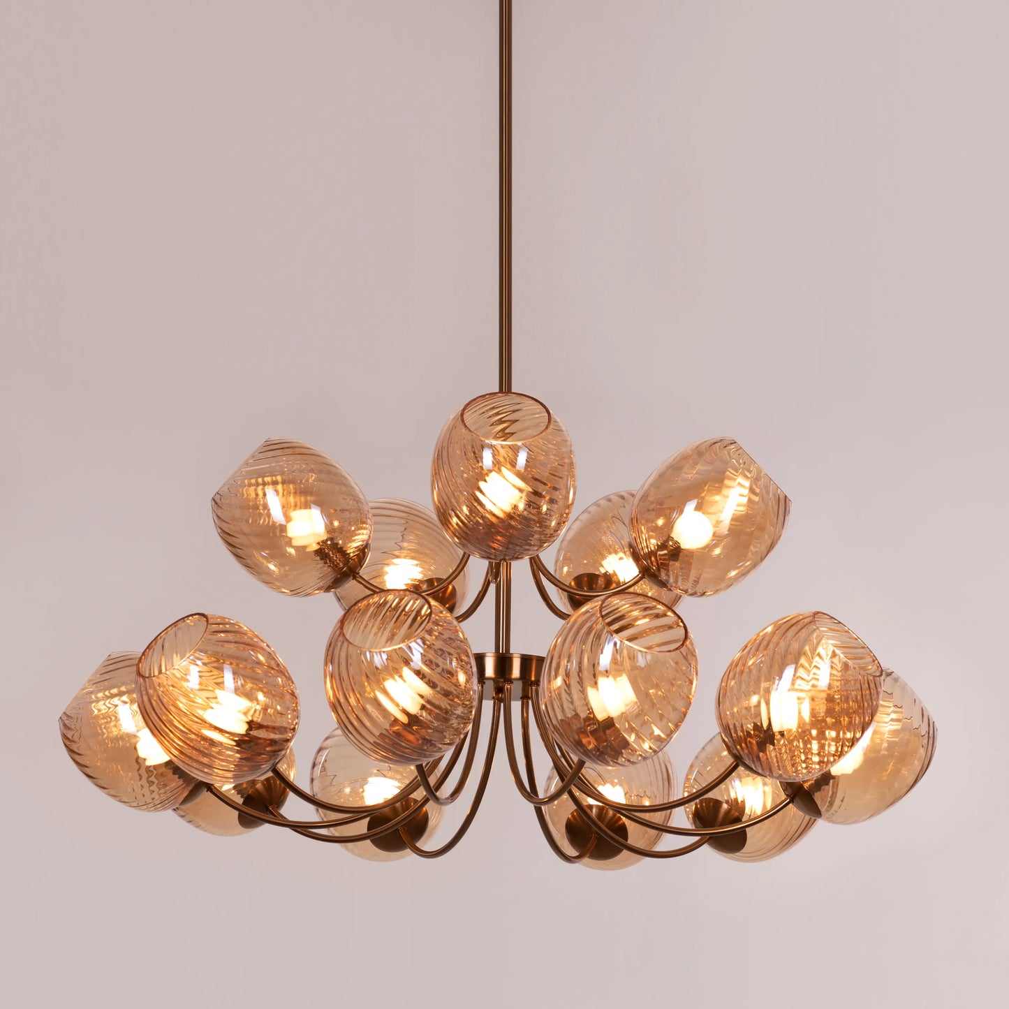 Backstage Glow (Large, Gold, Amber) Glass Chandelier