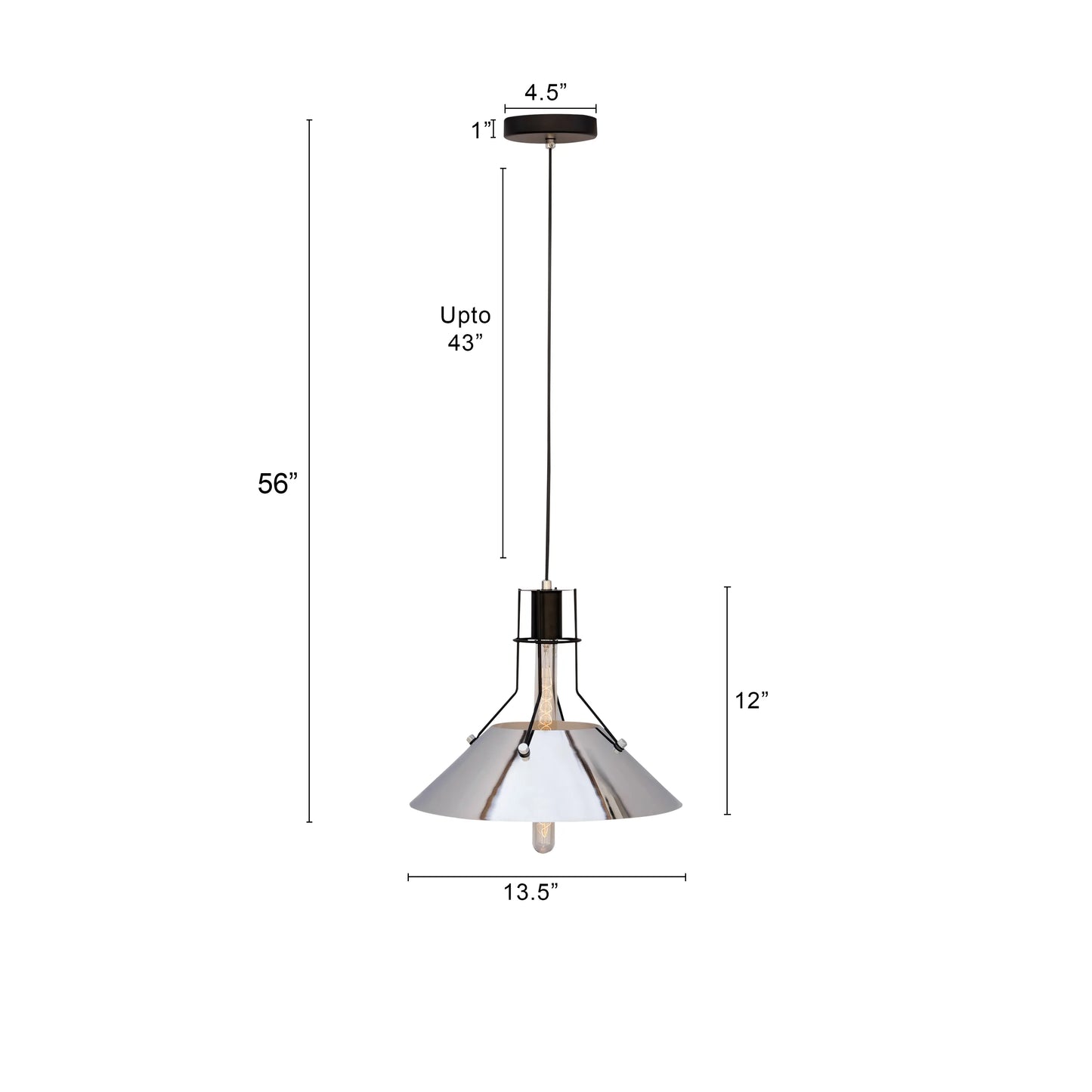 Distantly (Chrome, White) Pendant Light